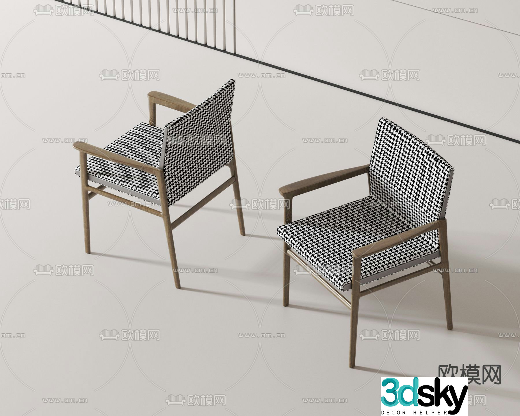 Modern chair dining chair 3d model