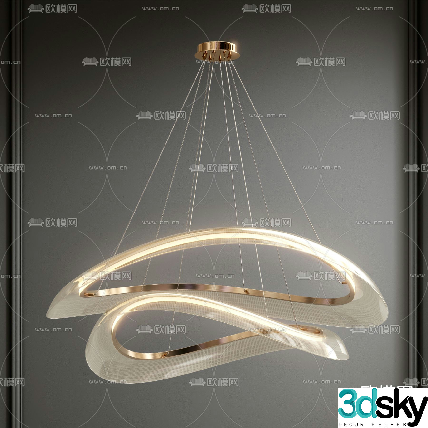Light luxury chandeliers Double-layer chandeliers 3D model