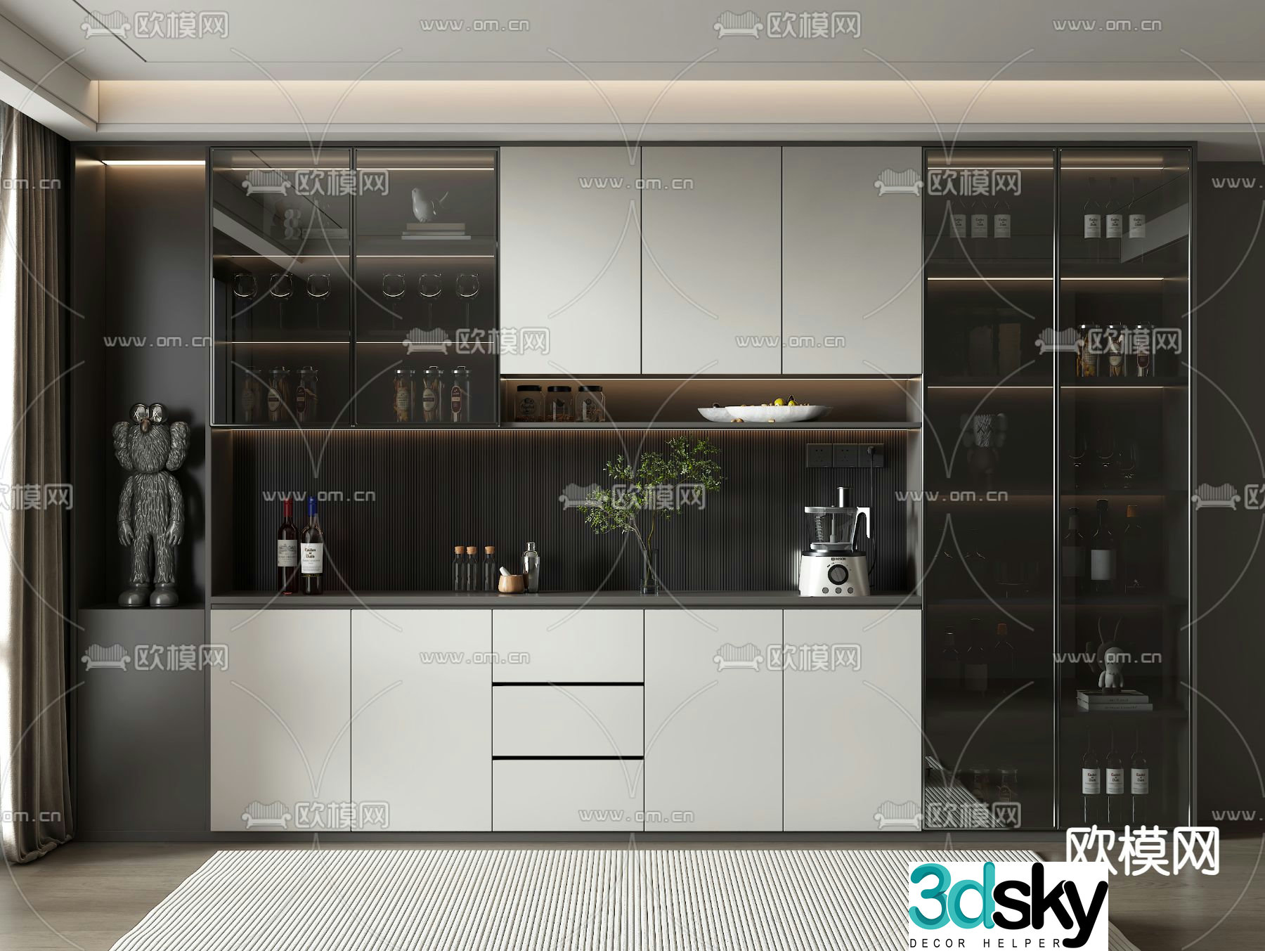 Wine cabinet sideboard 3d model