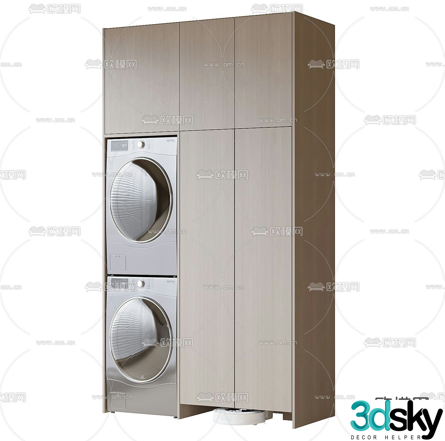 Balcony cabinet washing machine cabinet 3d model