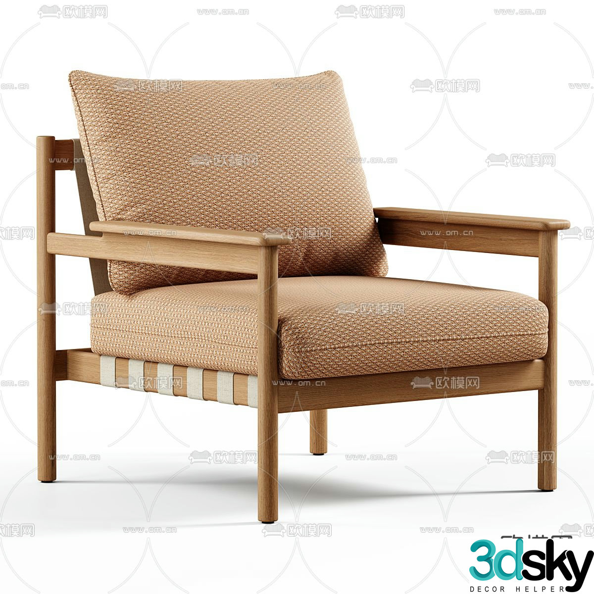 Wabi-sabi chair leisure chair 3d model