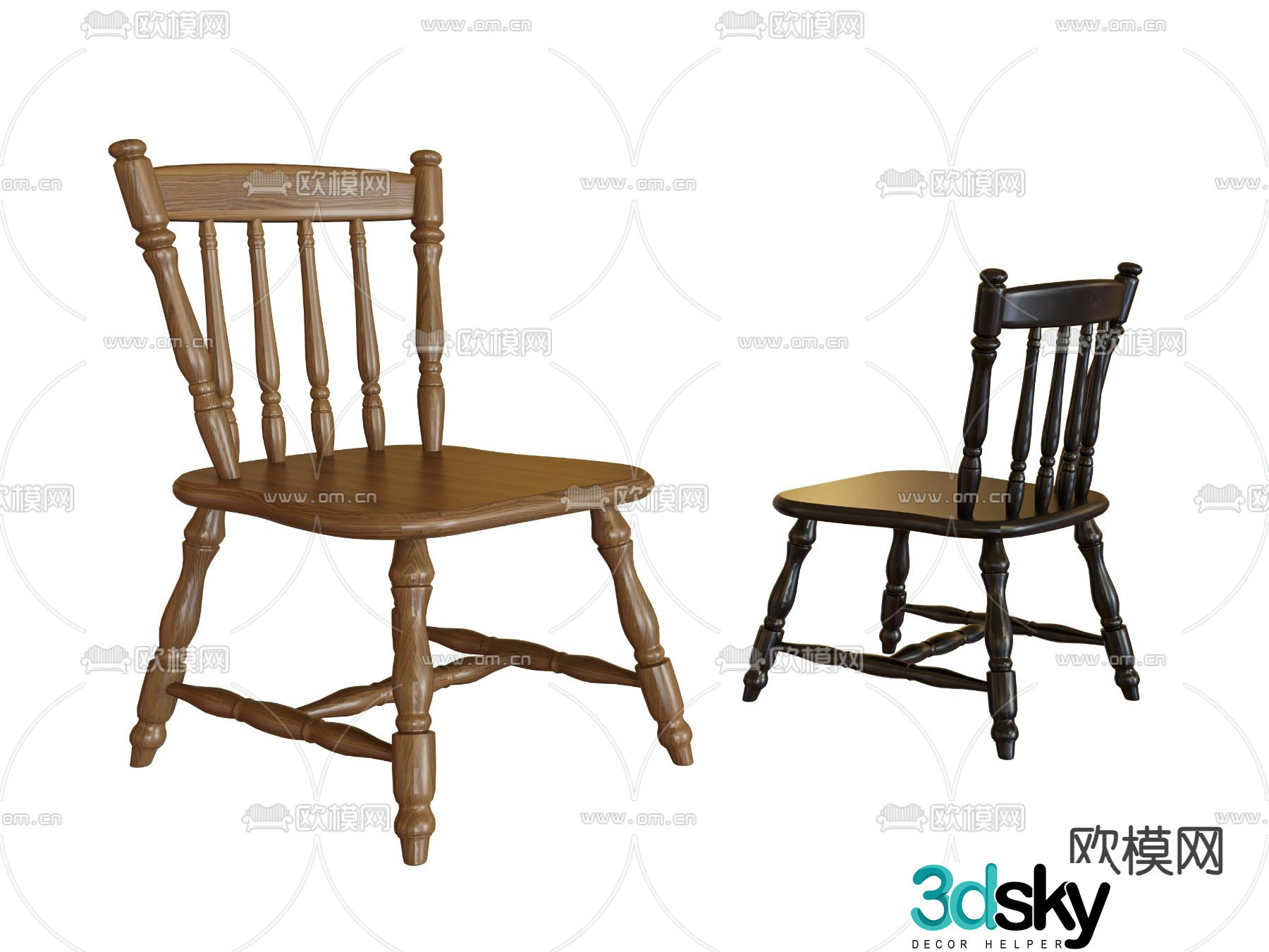 Medieval style dining chair chair 3d model