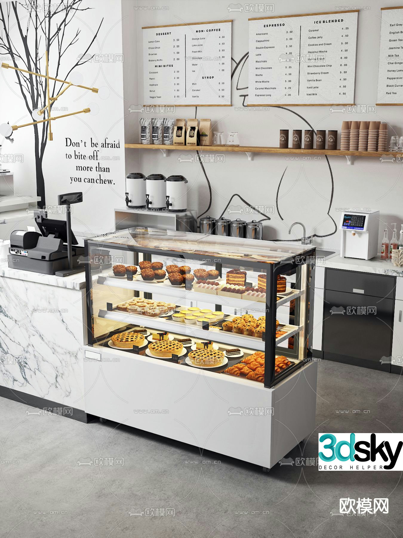 bakery workbench cashier 3d model