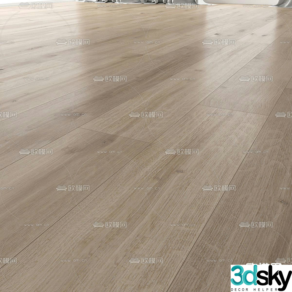 Wood floor wood grain brick 3d model