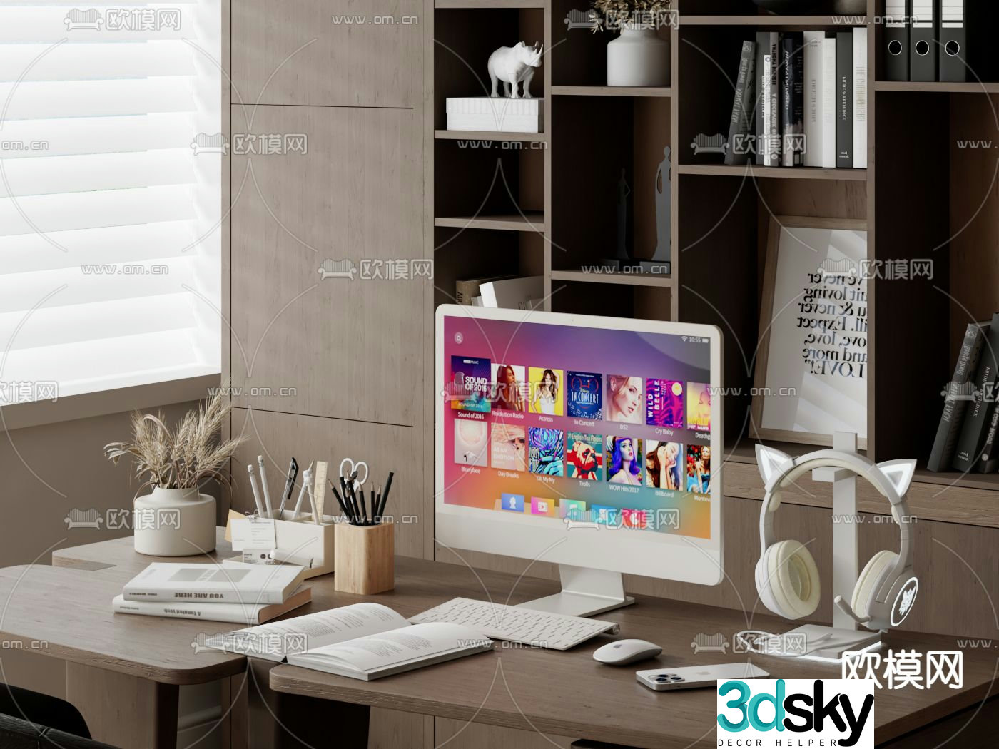 Office Supplies Desktop Ornaments Desktop Computer Pen Holder 3D Model