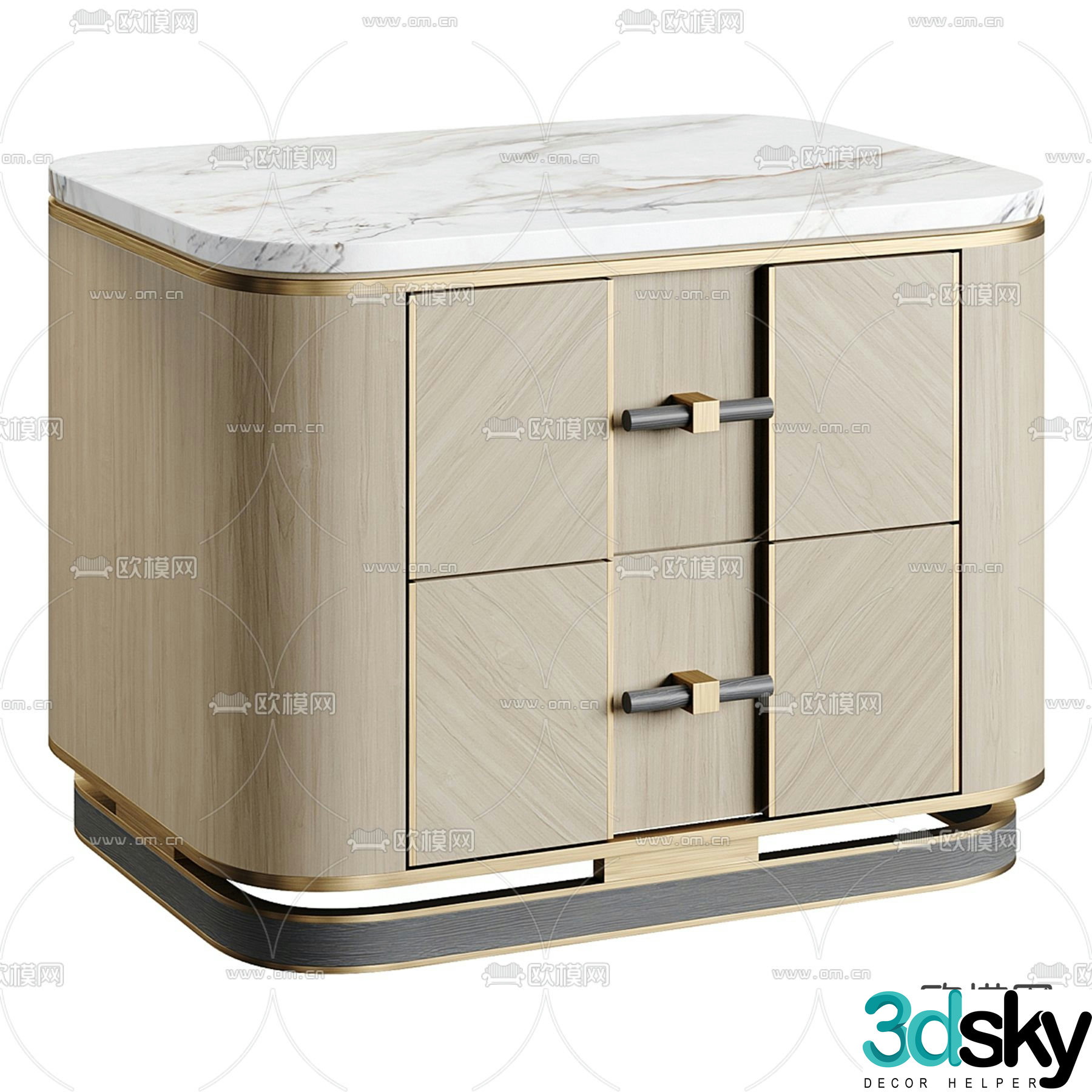 Modern bedside table 3d model