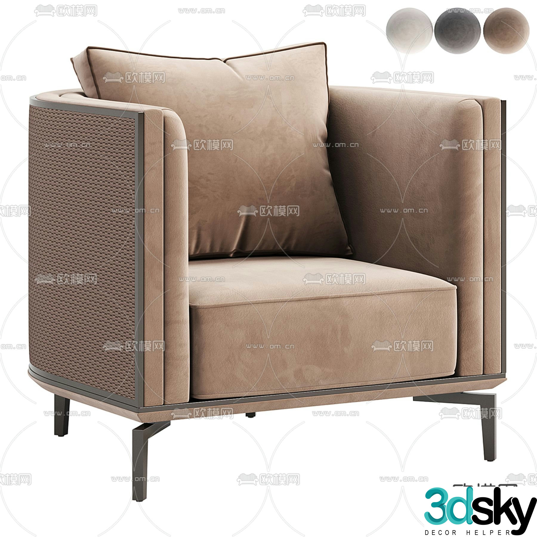 Visionnaire single sofa casual sofa 3d model