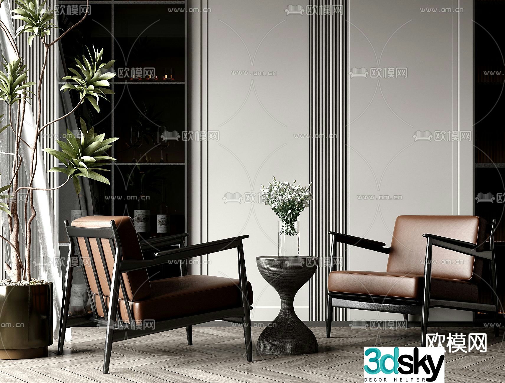 Leisure sofa single sofa 3d model