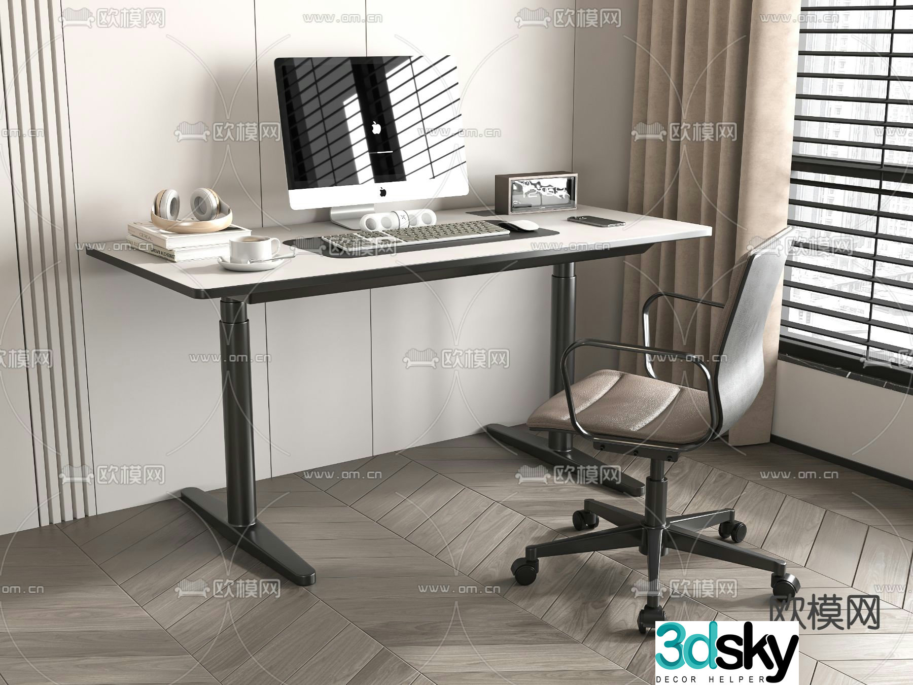 desk chair office chair office supplies 3d model