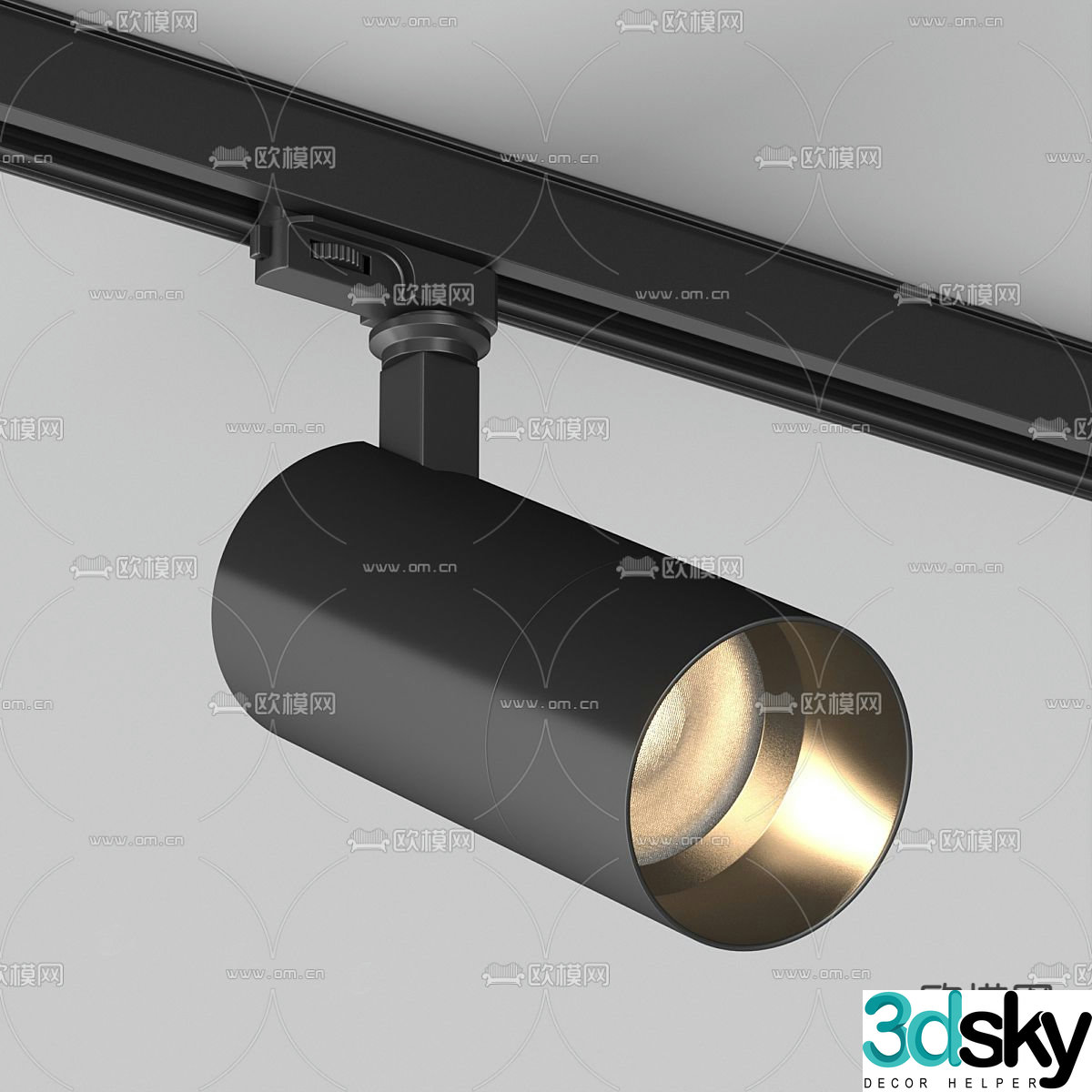 Minimalist spotlight track light 3d model