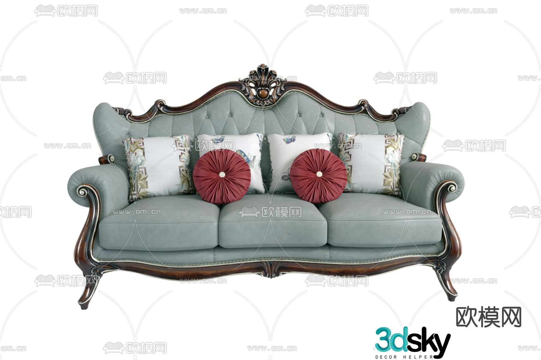 European style sofa three person sofa 3d model