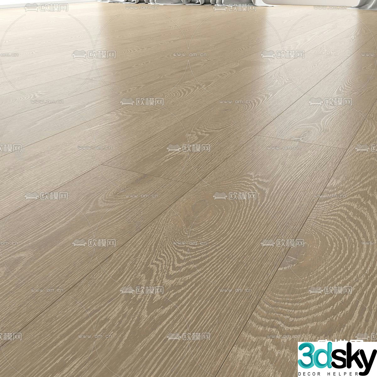 Wood floor wood grain brick 3d model