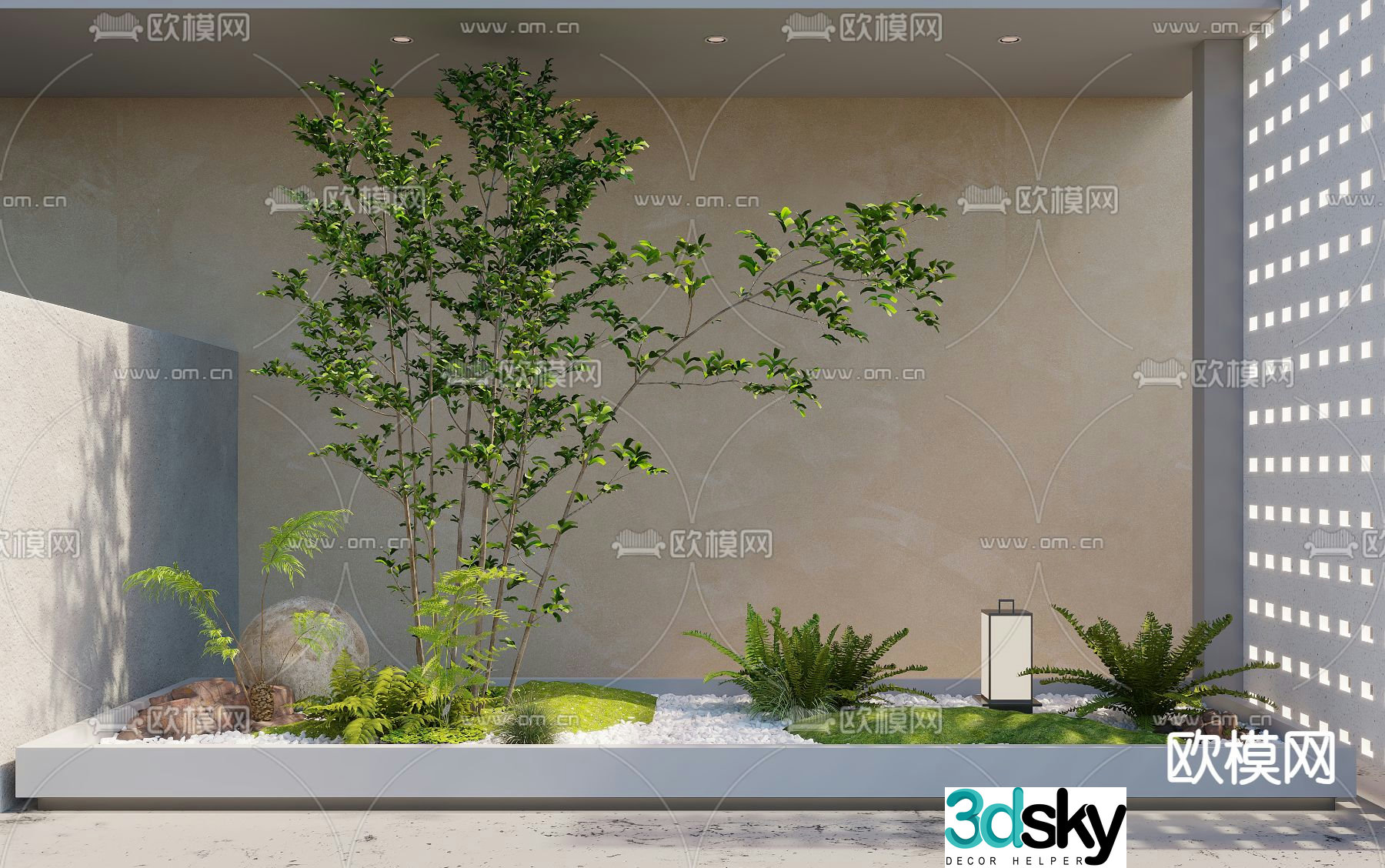 Indoor landscape plant landscaping 3d model