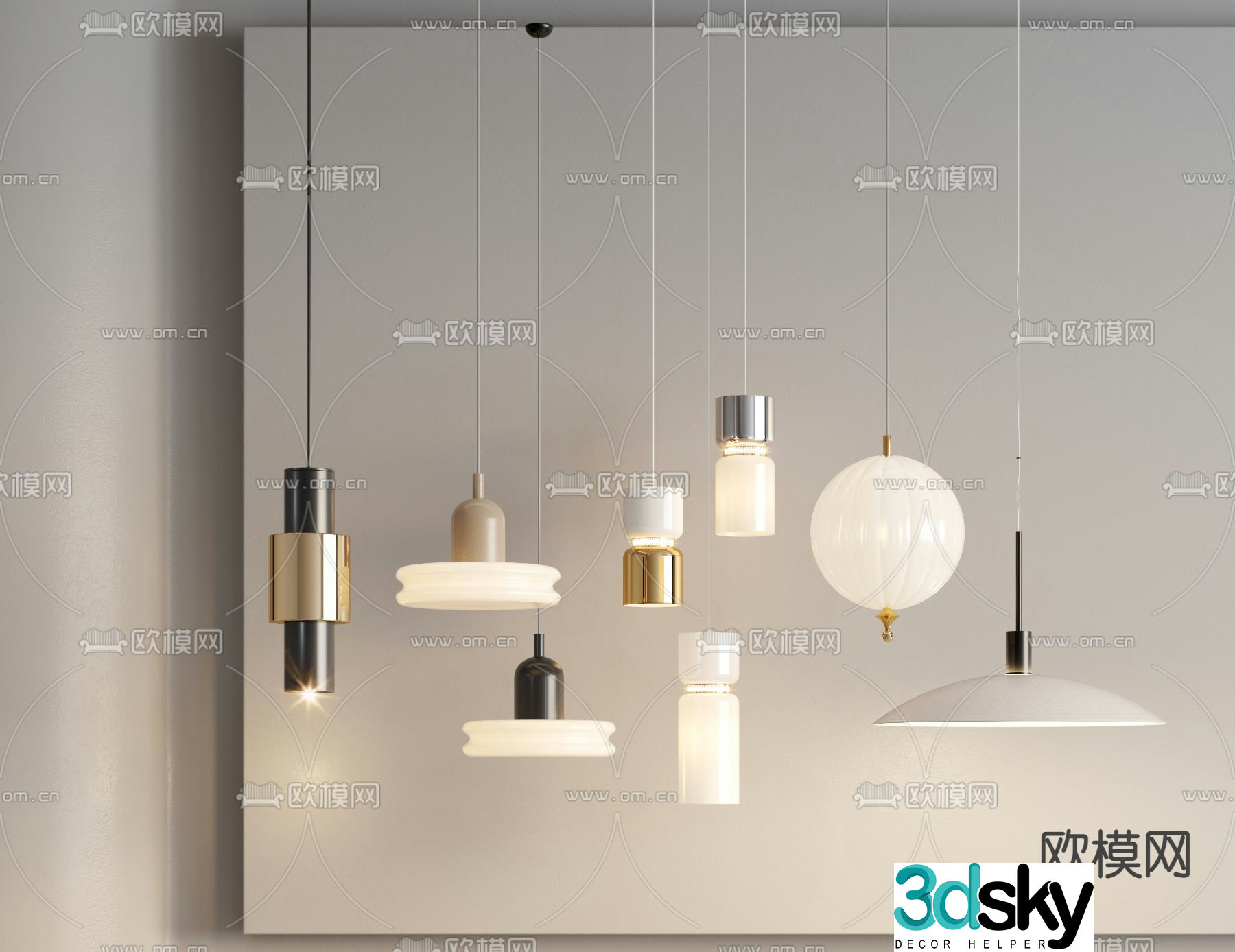 Bedside chandelier creative chandelier 3d model