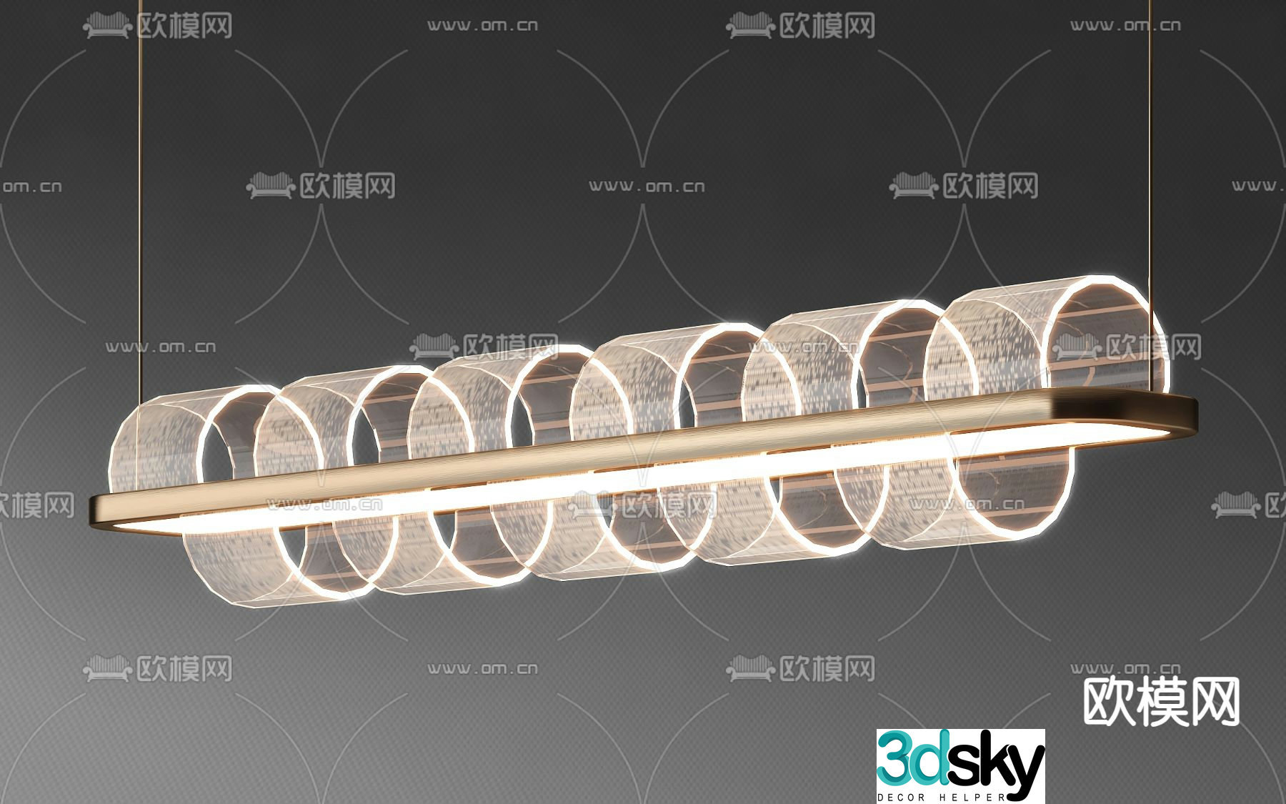Modern chandelier straight chandelier 3d model