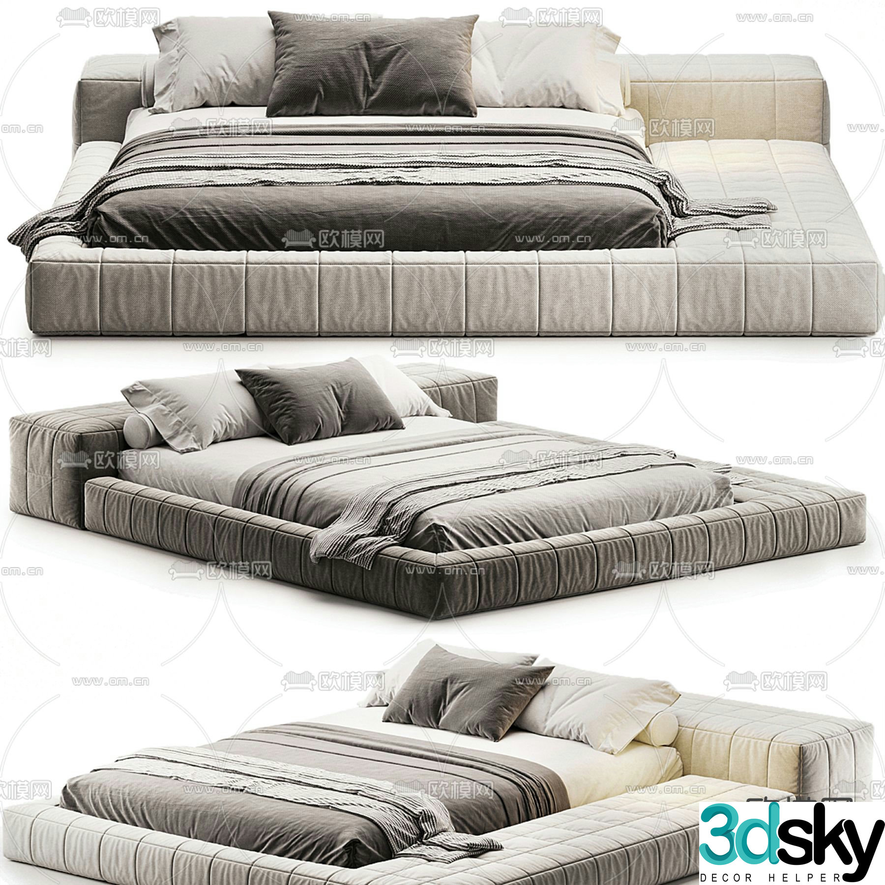 Bonaldo double bed 3d model