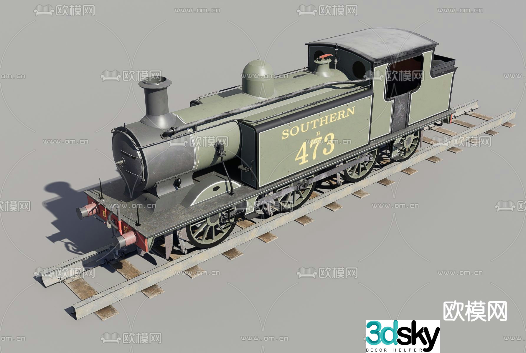 steam locomotive 3d model