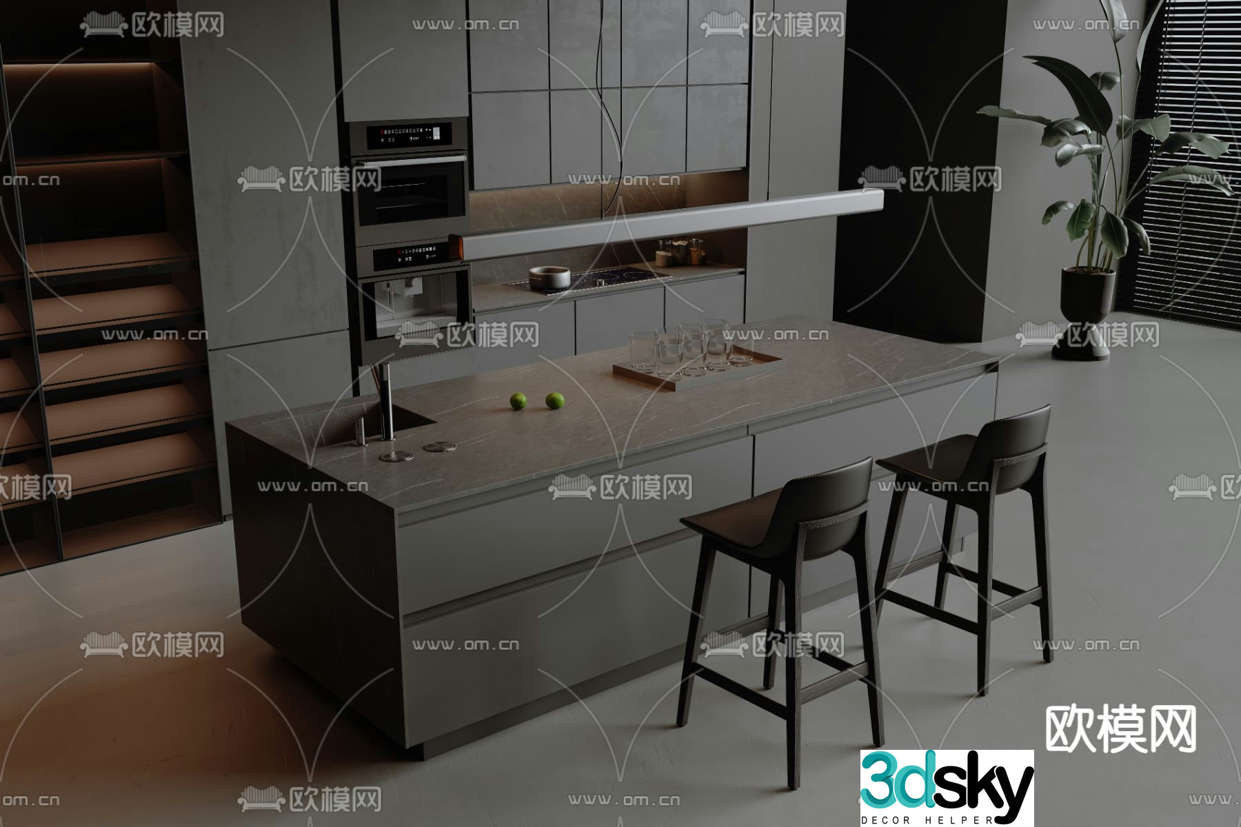 Center Island Cabinet Center Island Cabinet 3D model