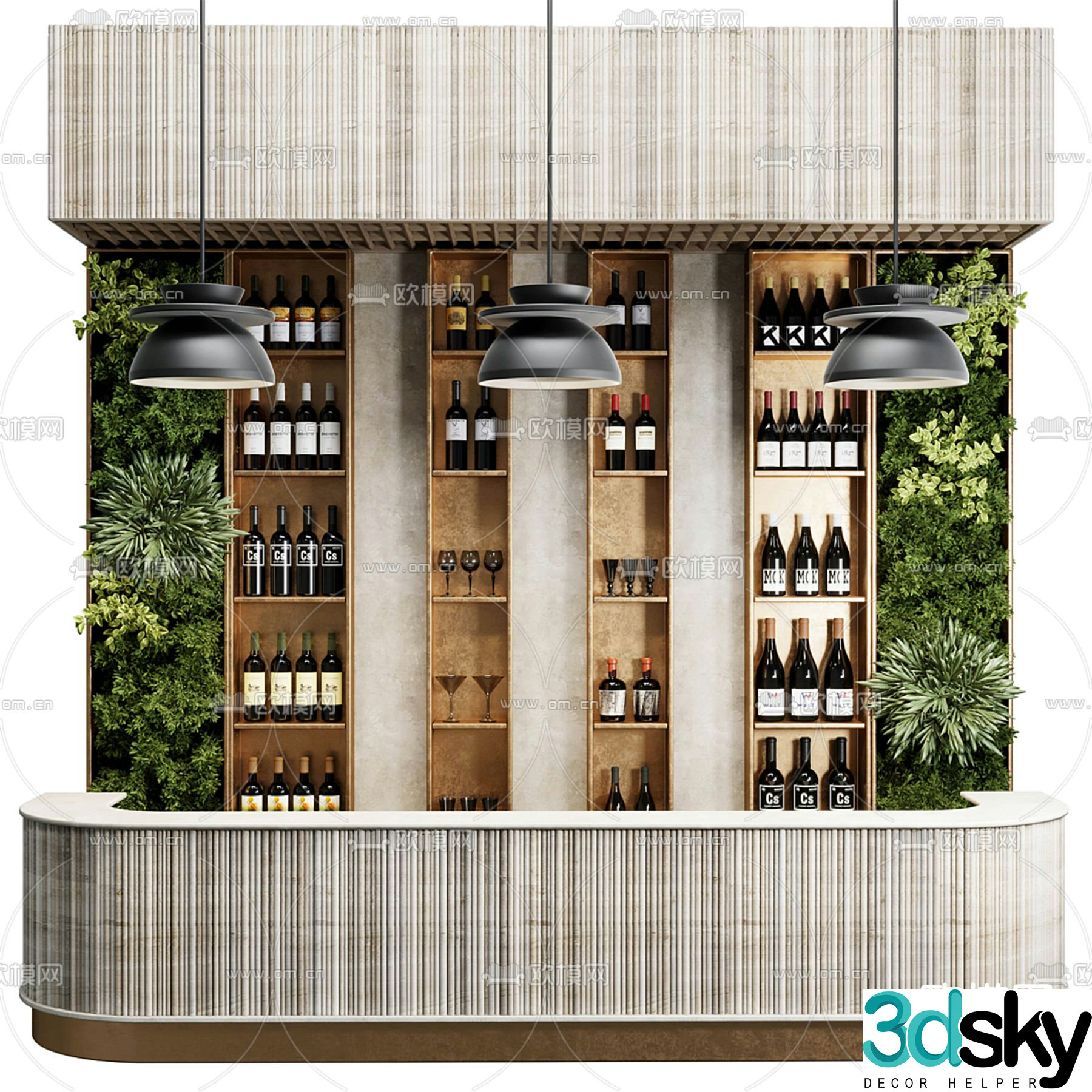 Bar counter console 3d model