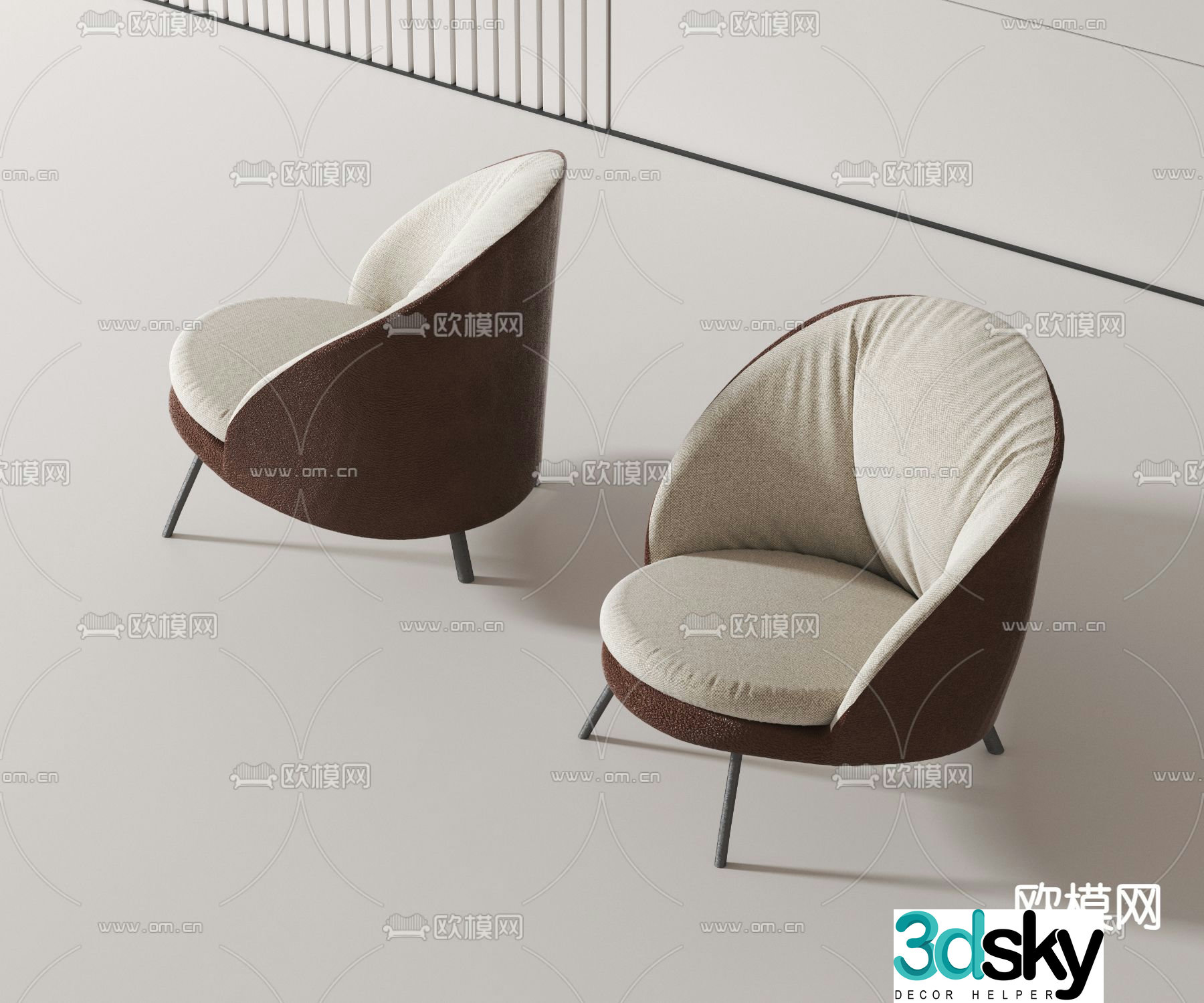 Modern chair leisure chair 3d model