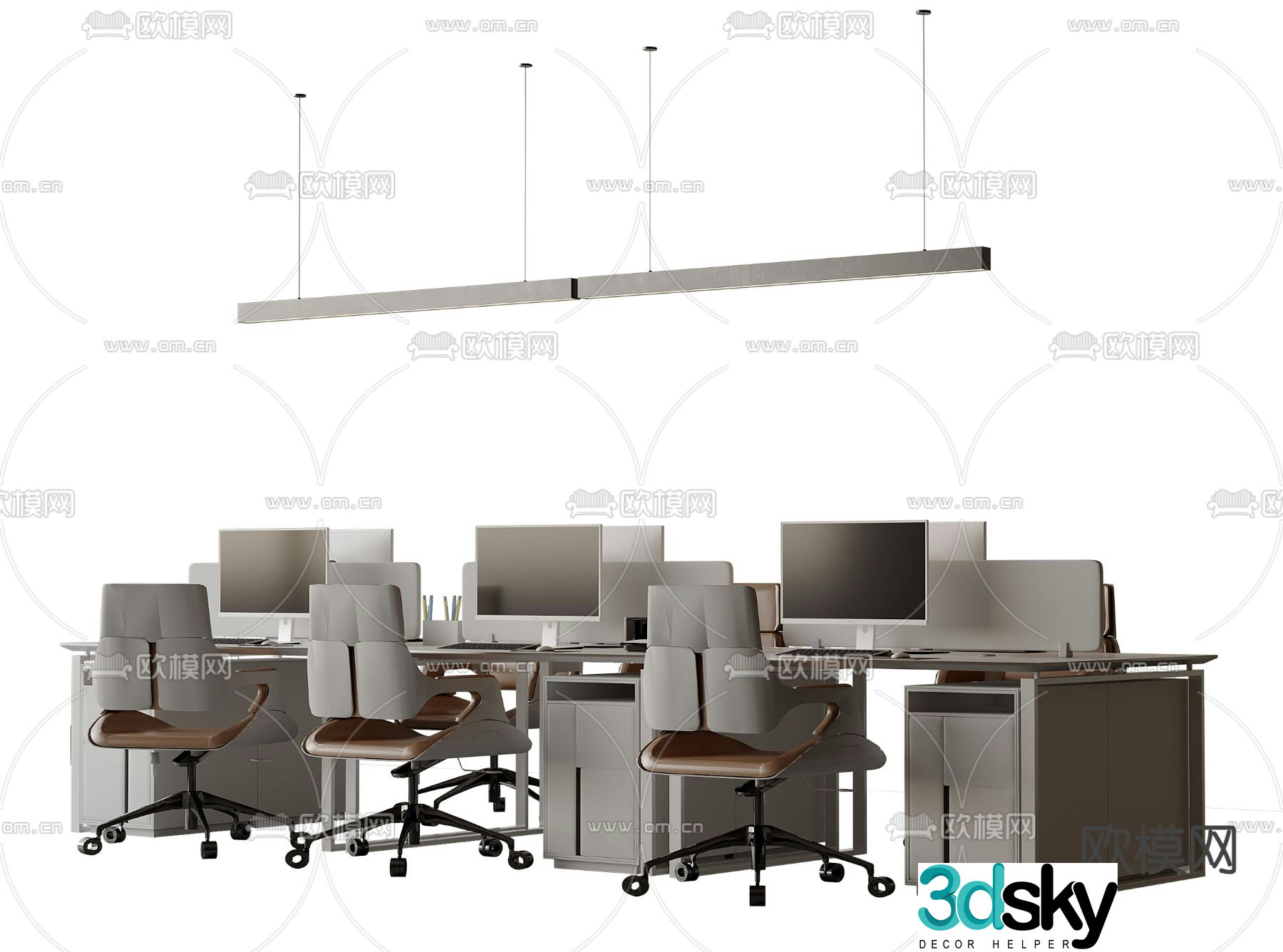 Card space desk staff table 3d model
