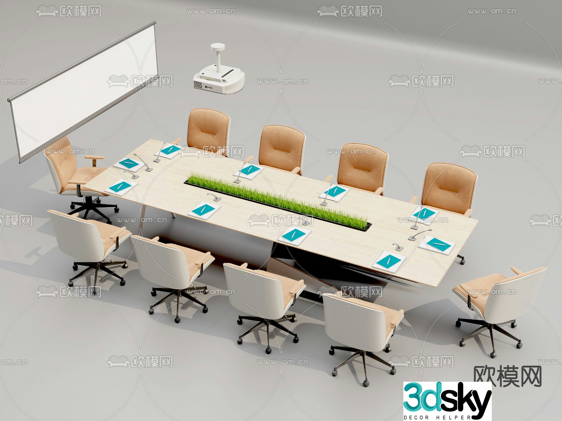 Modern conference table conference table 3d model
