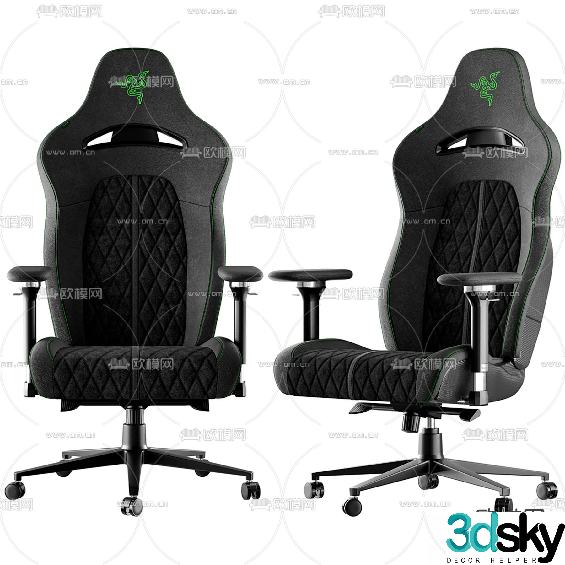Razer gaming chair ergonomic chair 3d model