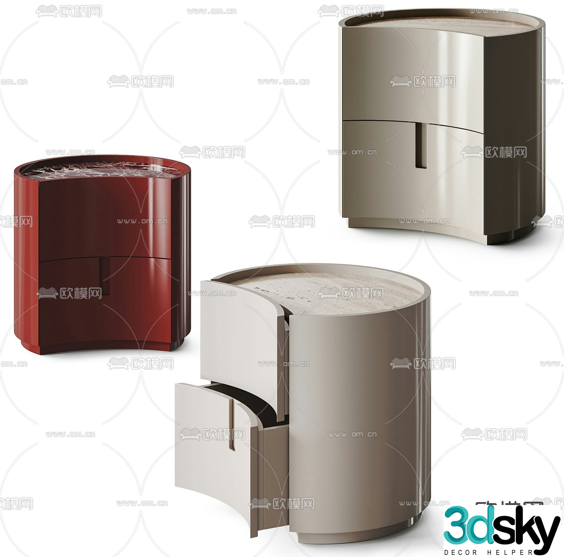 Italy Poliform bedside table 3d model