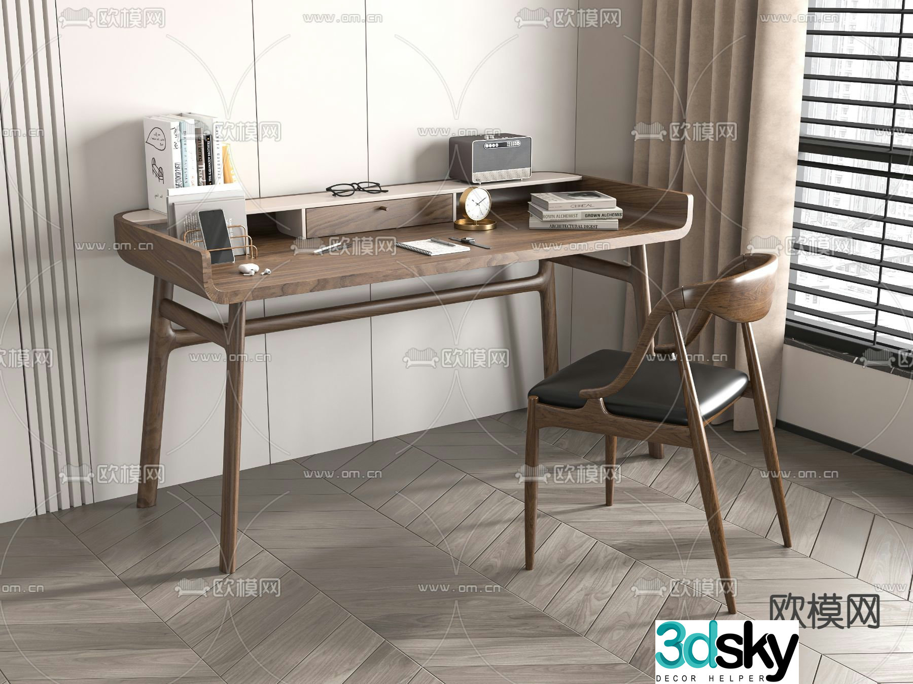 desk chair office chair office supplies 3d model