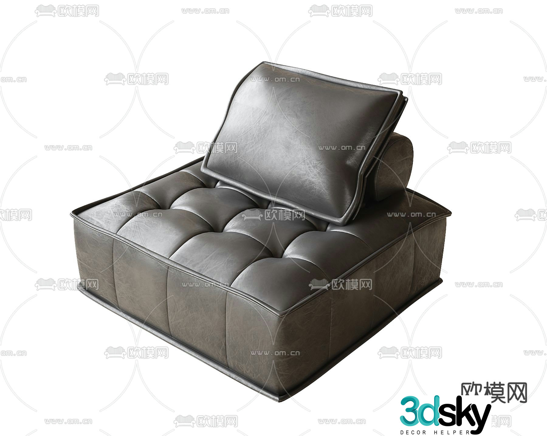 Leather single sofa leisure sofa 3d model