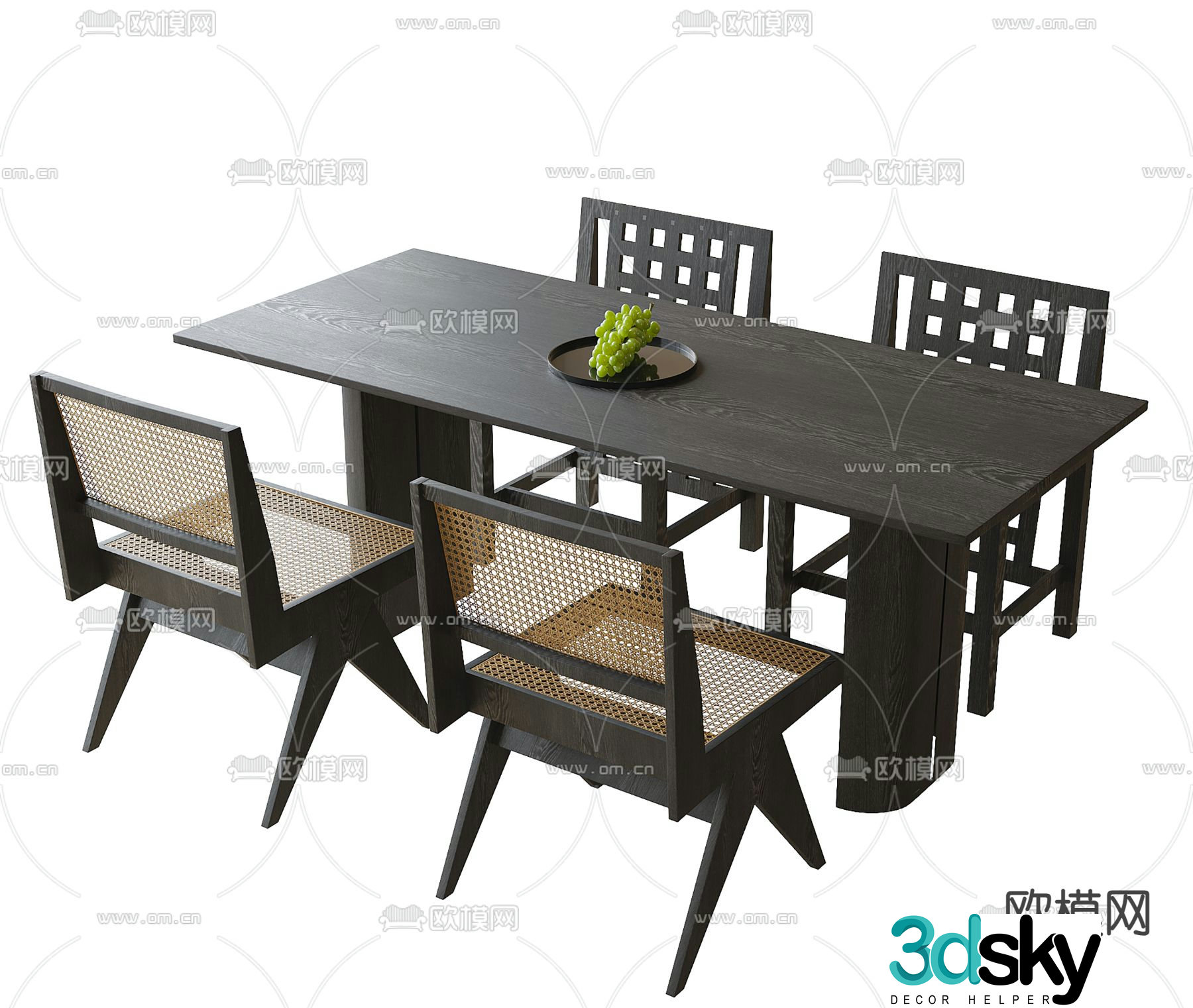 Wasabi Dining Table and Chair 3D Model