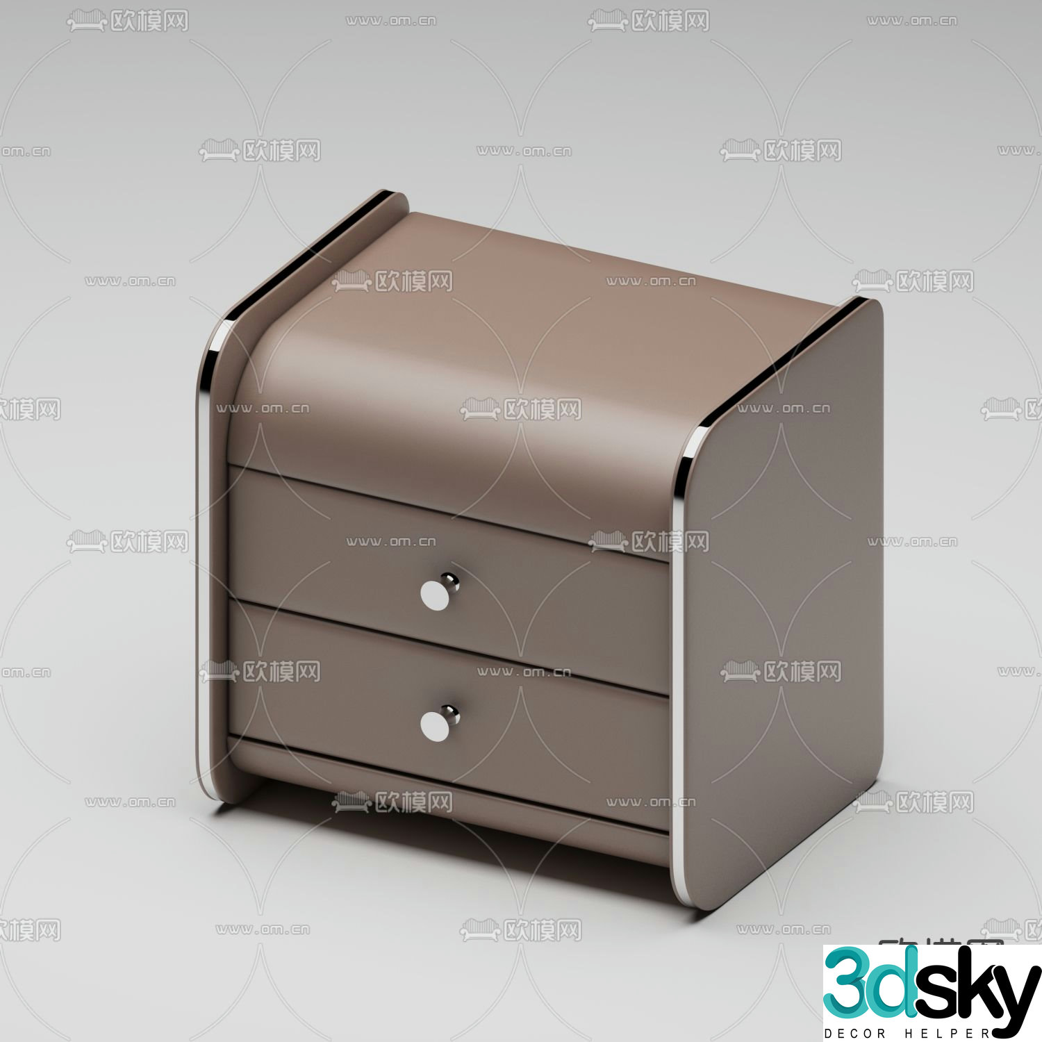 Light luxury bedside table 3D model