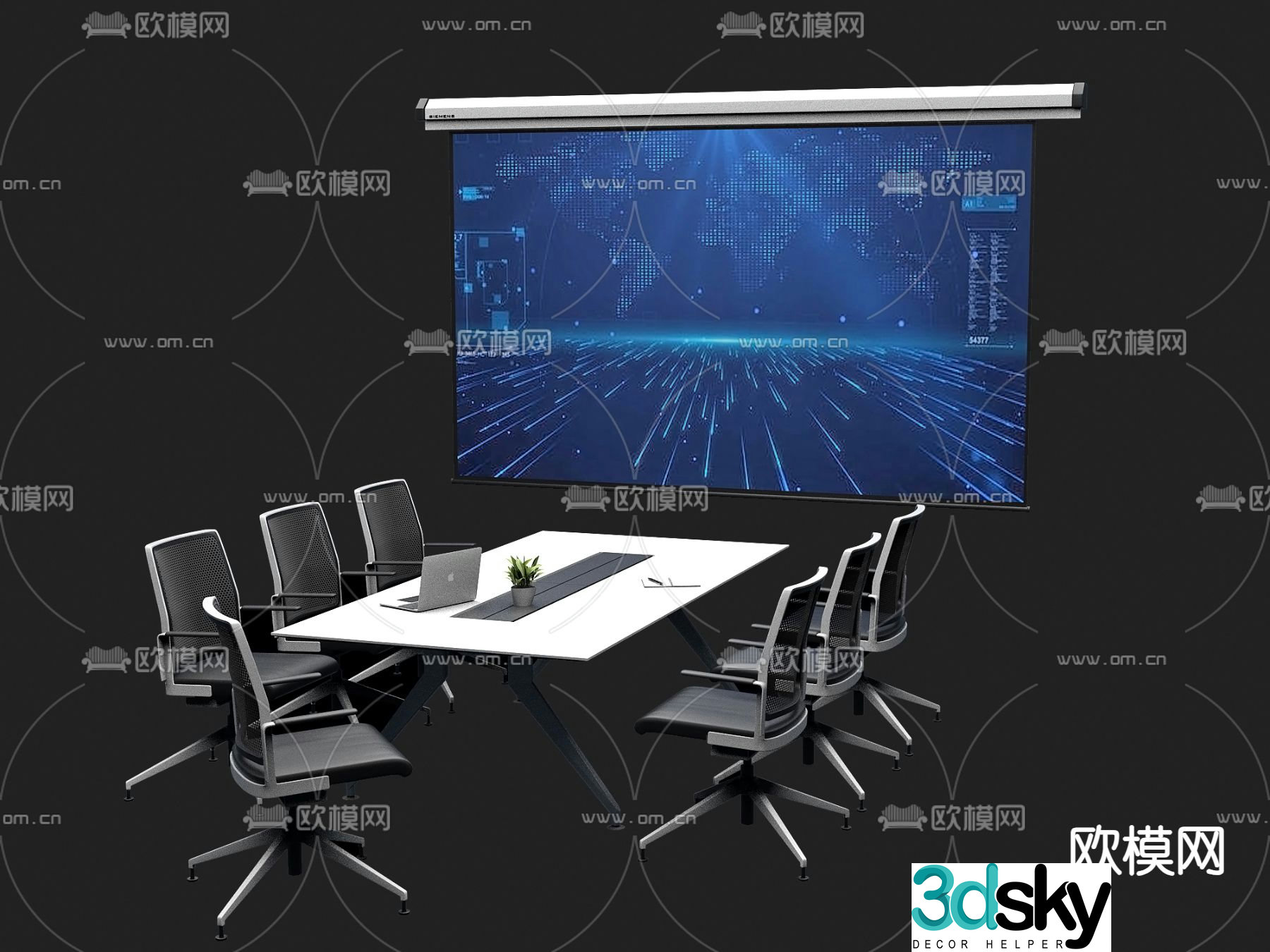 Conference tables and chairs conference table 3d model