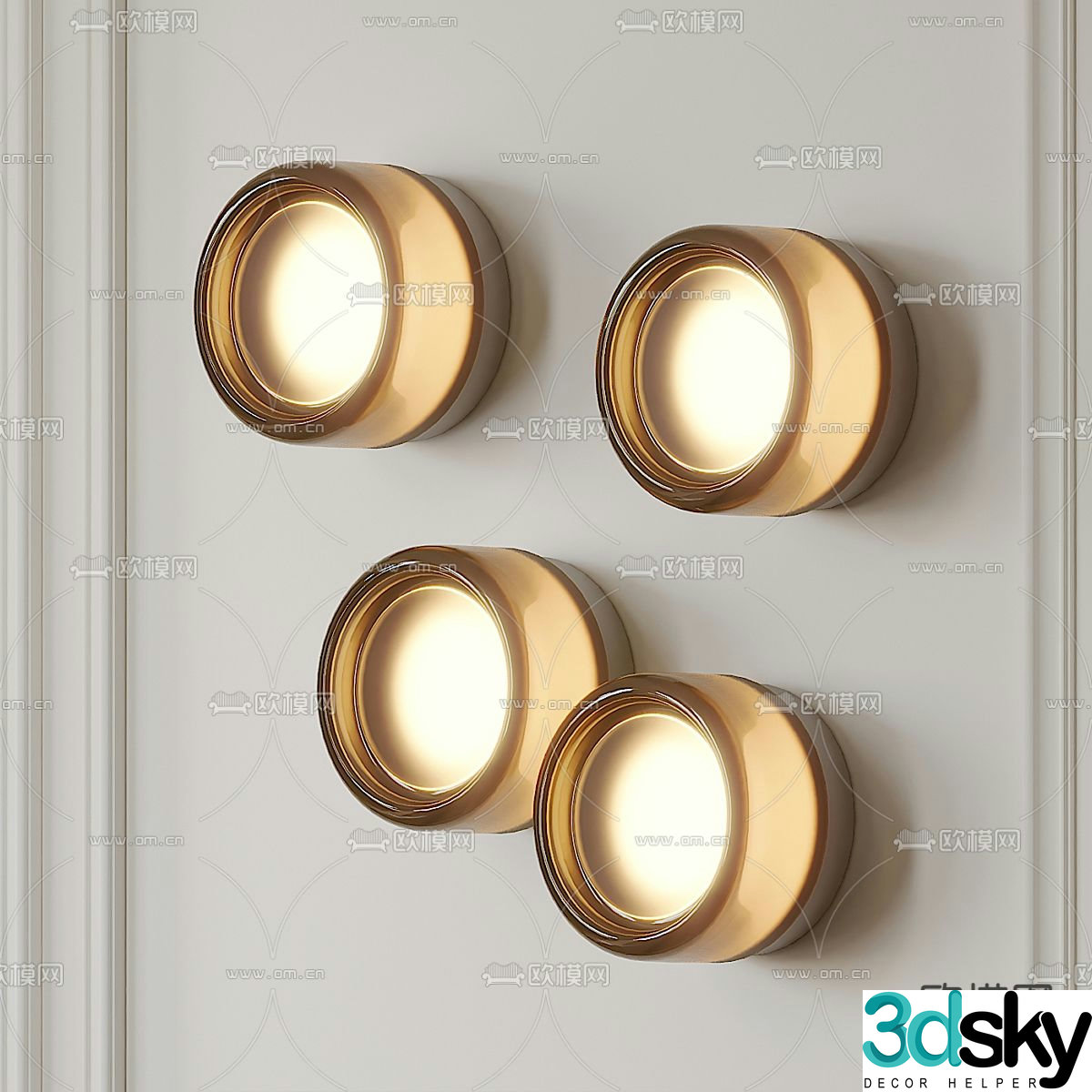 Light luxury wall lamp 3D model