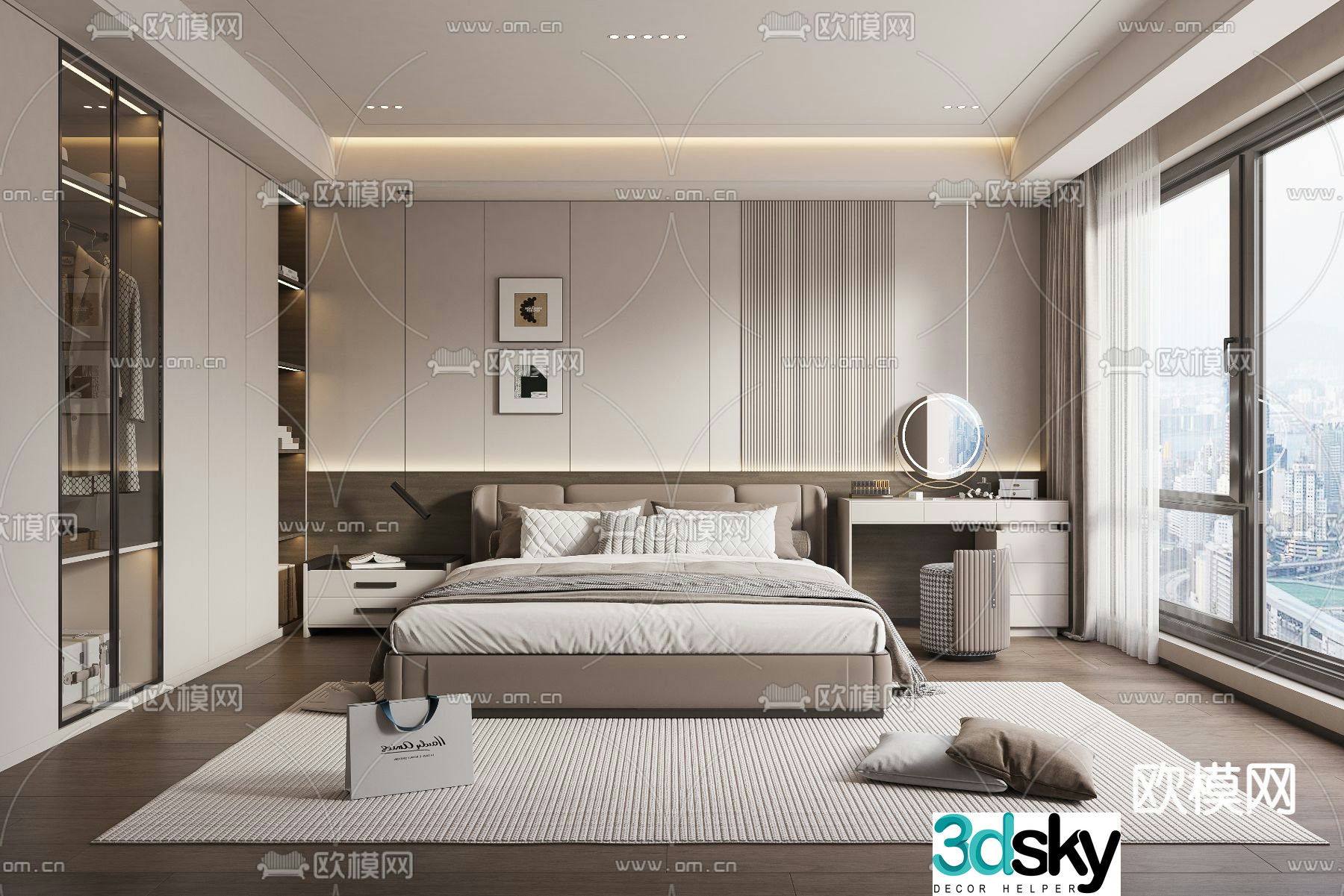 Modern bedroom master bedroom 3d model