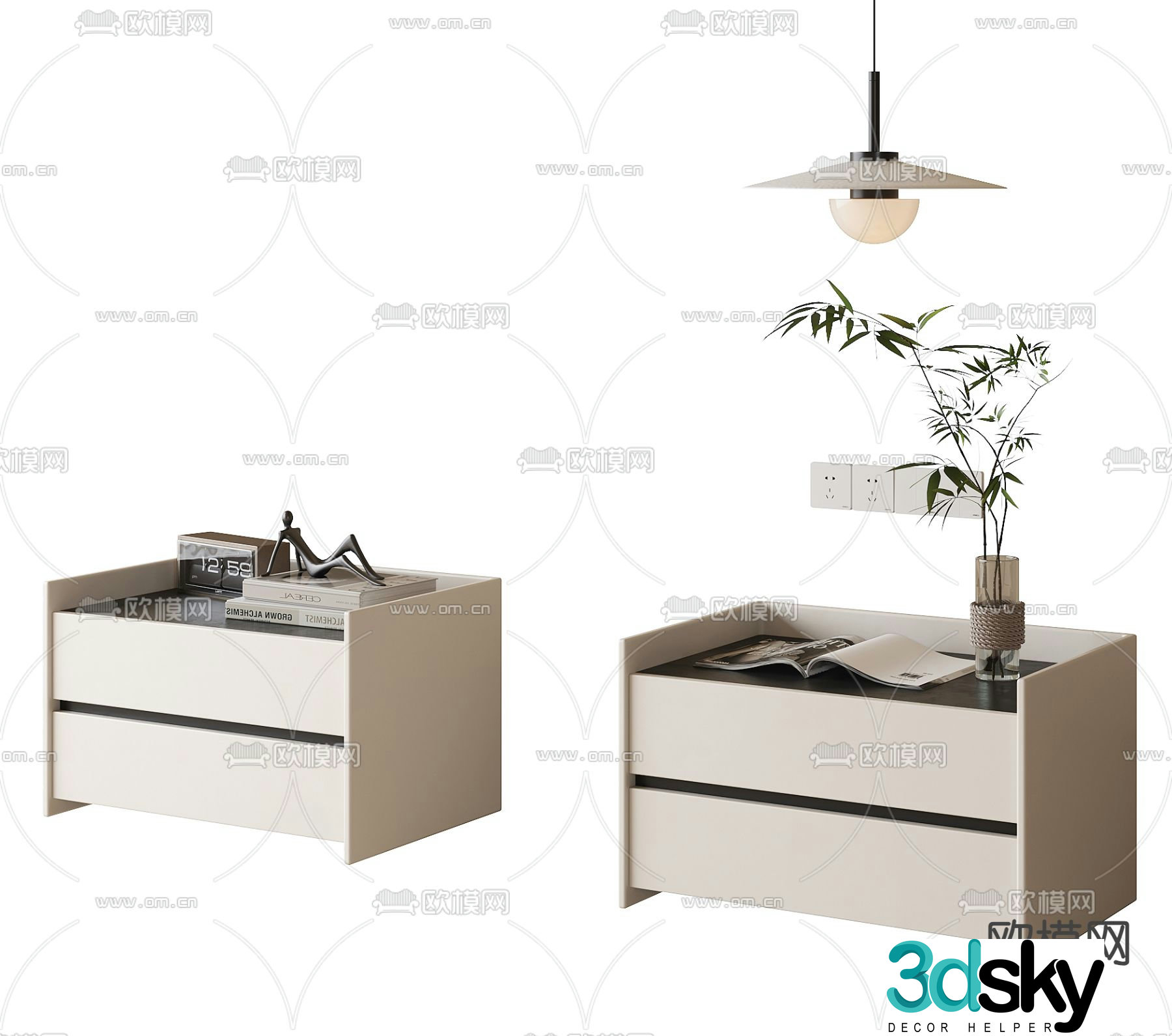 Modern bedside table 3d model