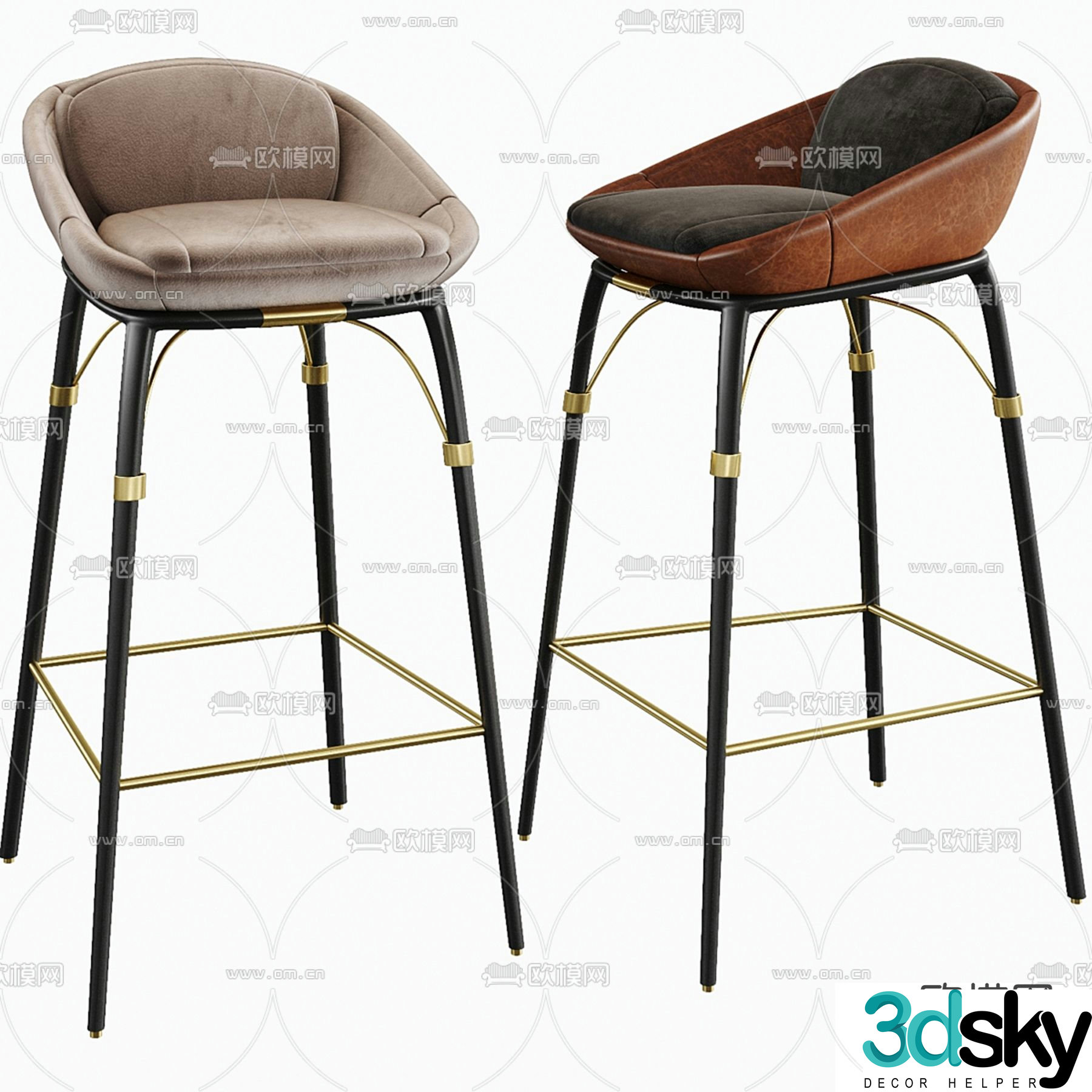 Modern bar chair 3d model