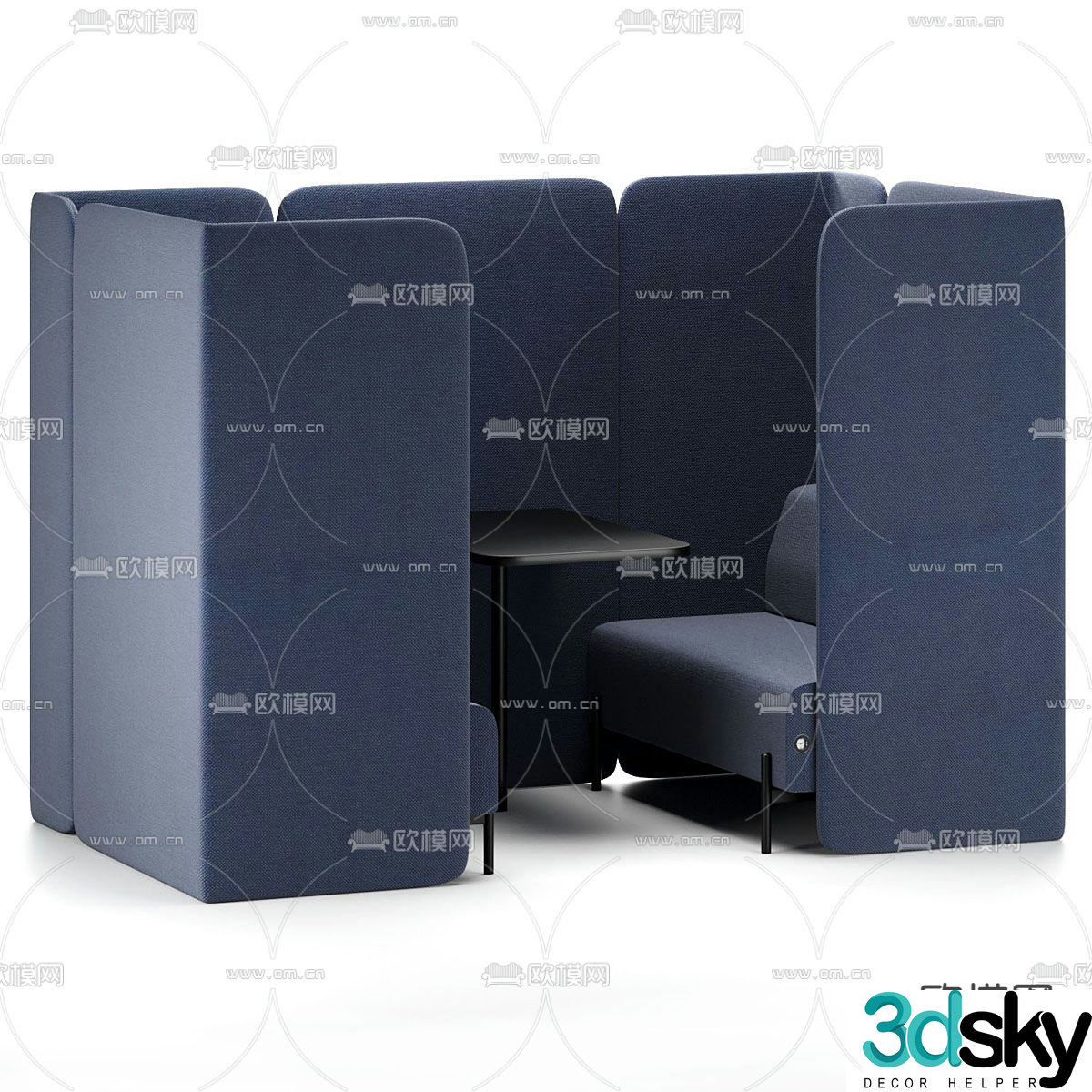 Office sofa booth sofa 3d model