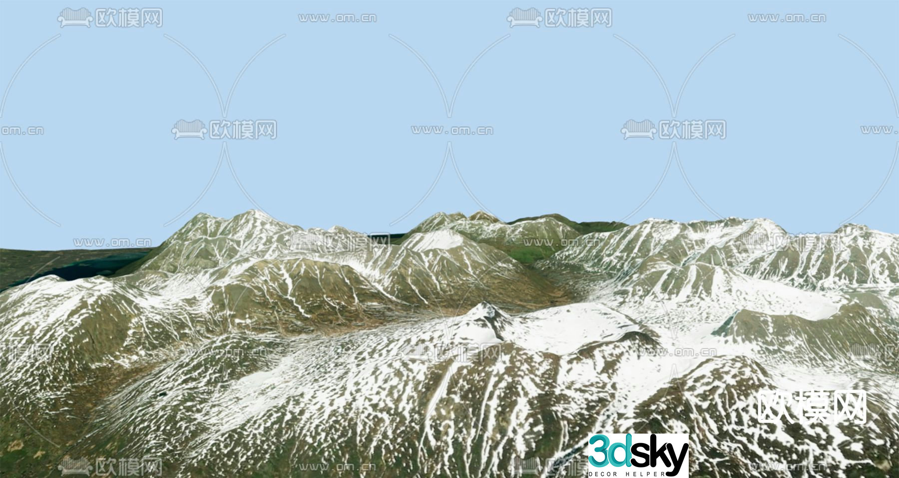 Glacier Mountains Mountain Terrain 3d model