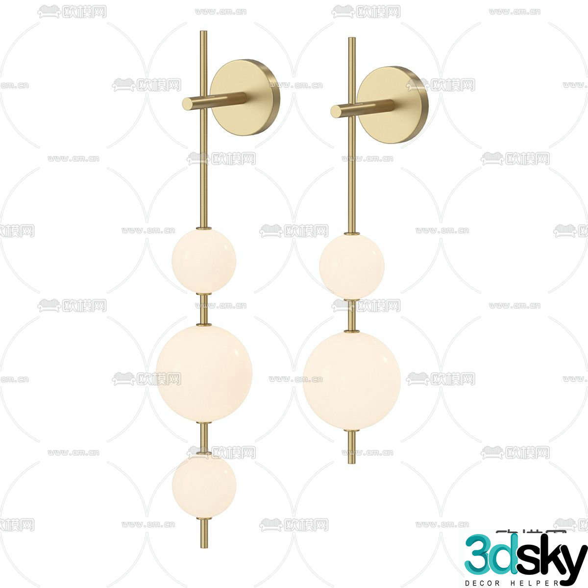 Beaded wall lamp Simple wall lamp Light luxury wall lamp 3D model