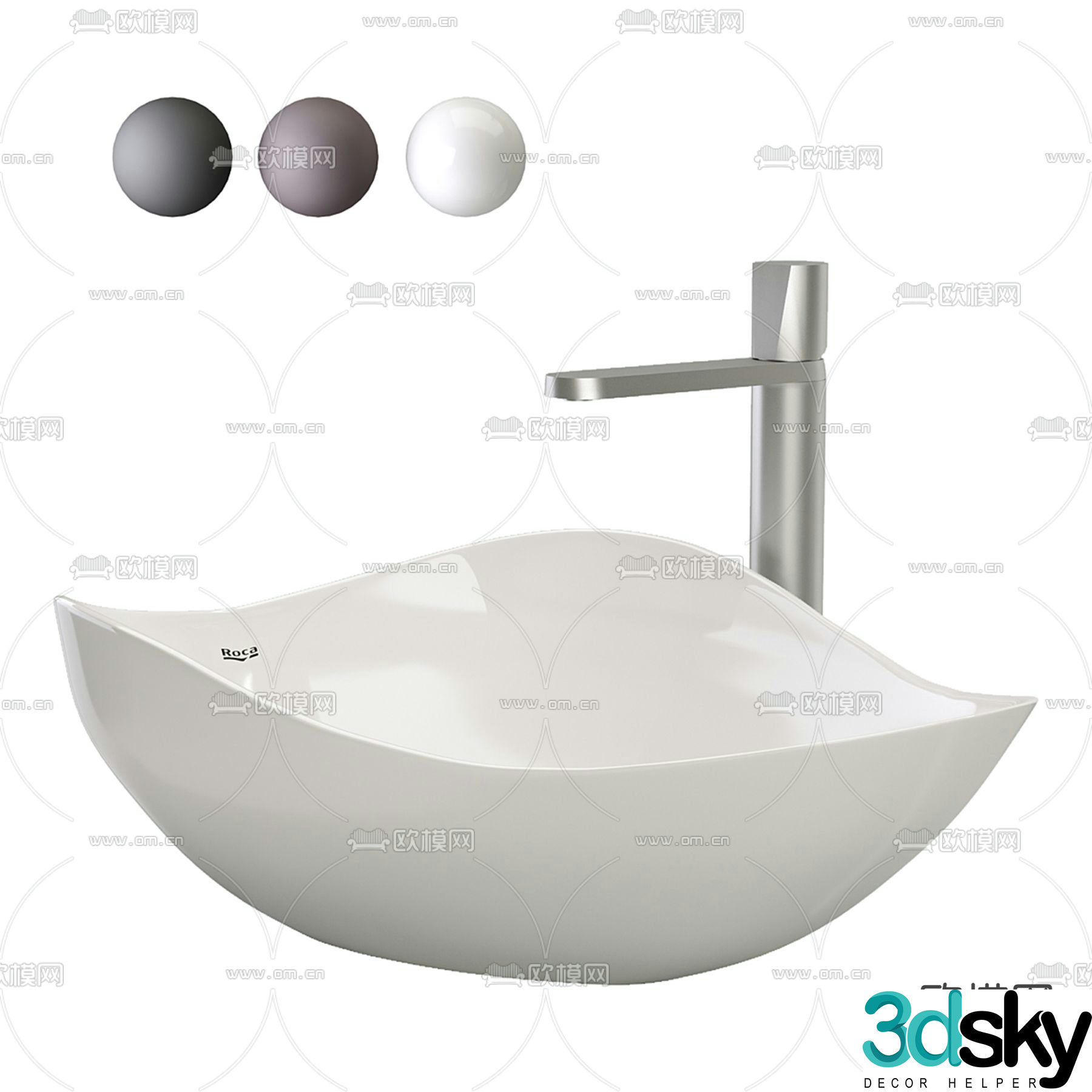 Roca Ohtake Washbasin 3d Model