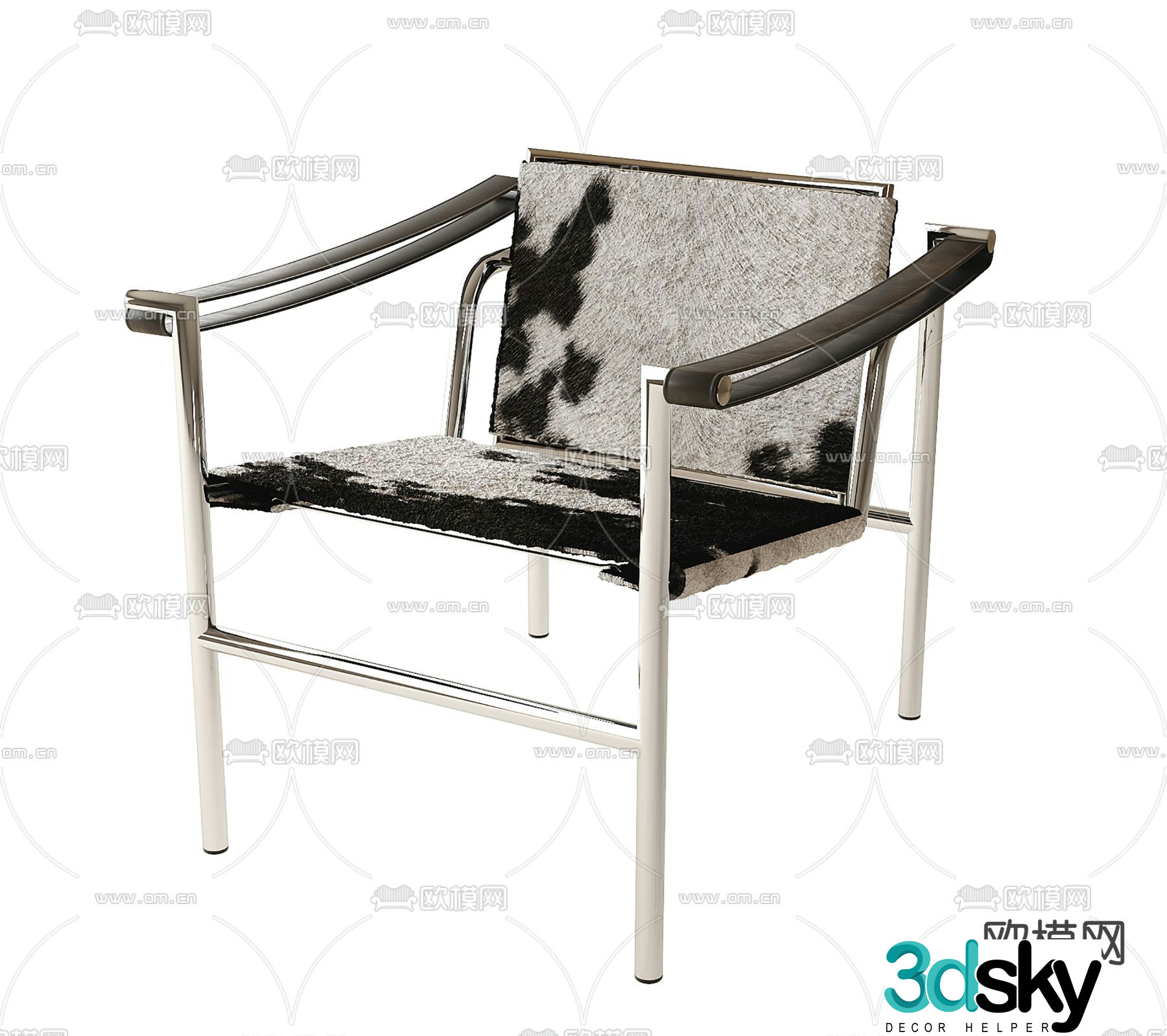 Plush chair leisure chair 3d model