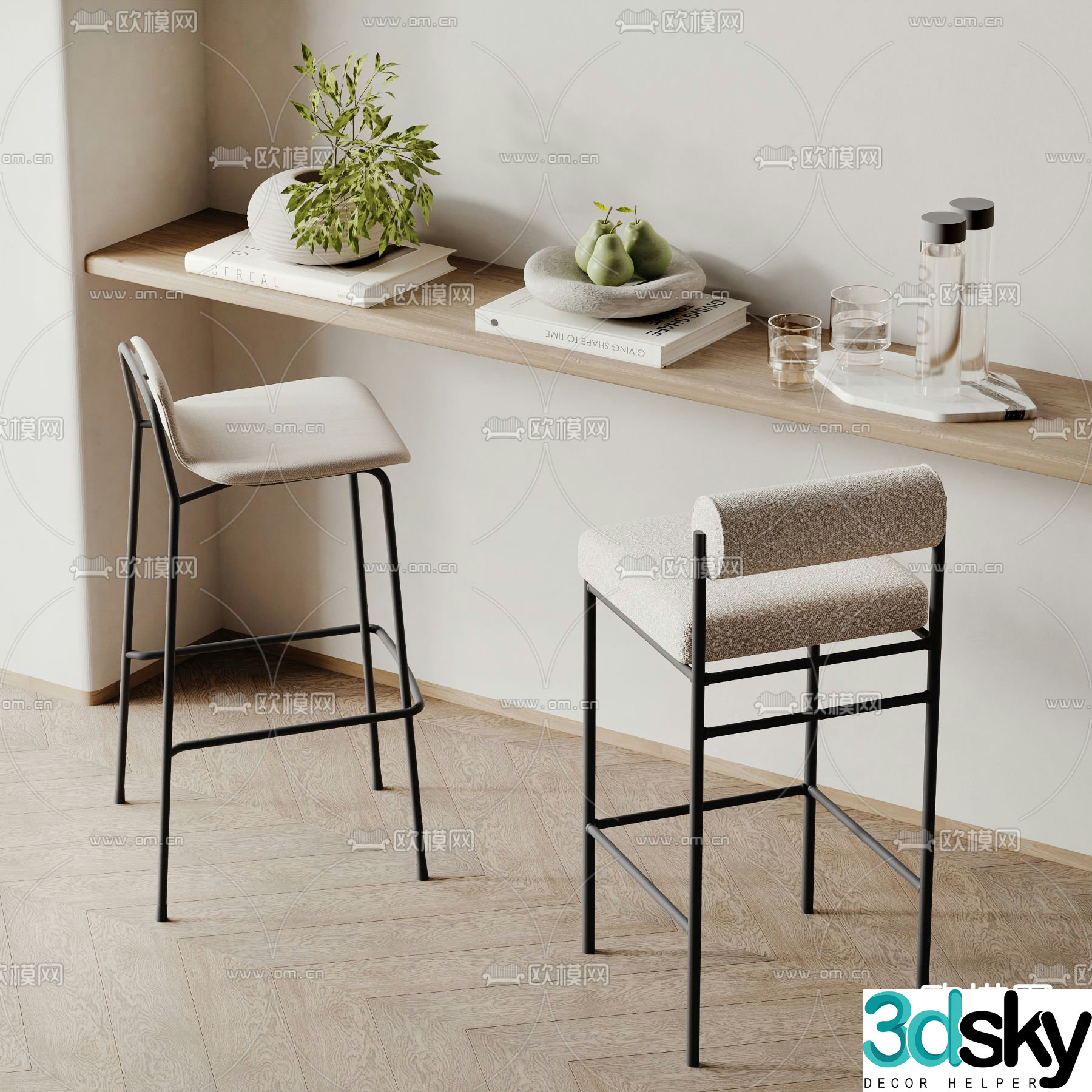 bar stool bar stool high stool 3d model