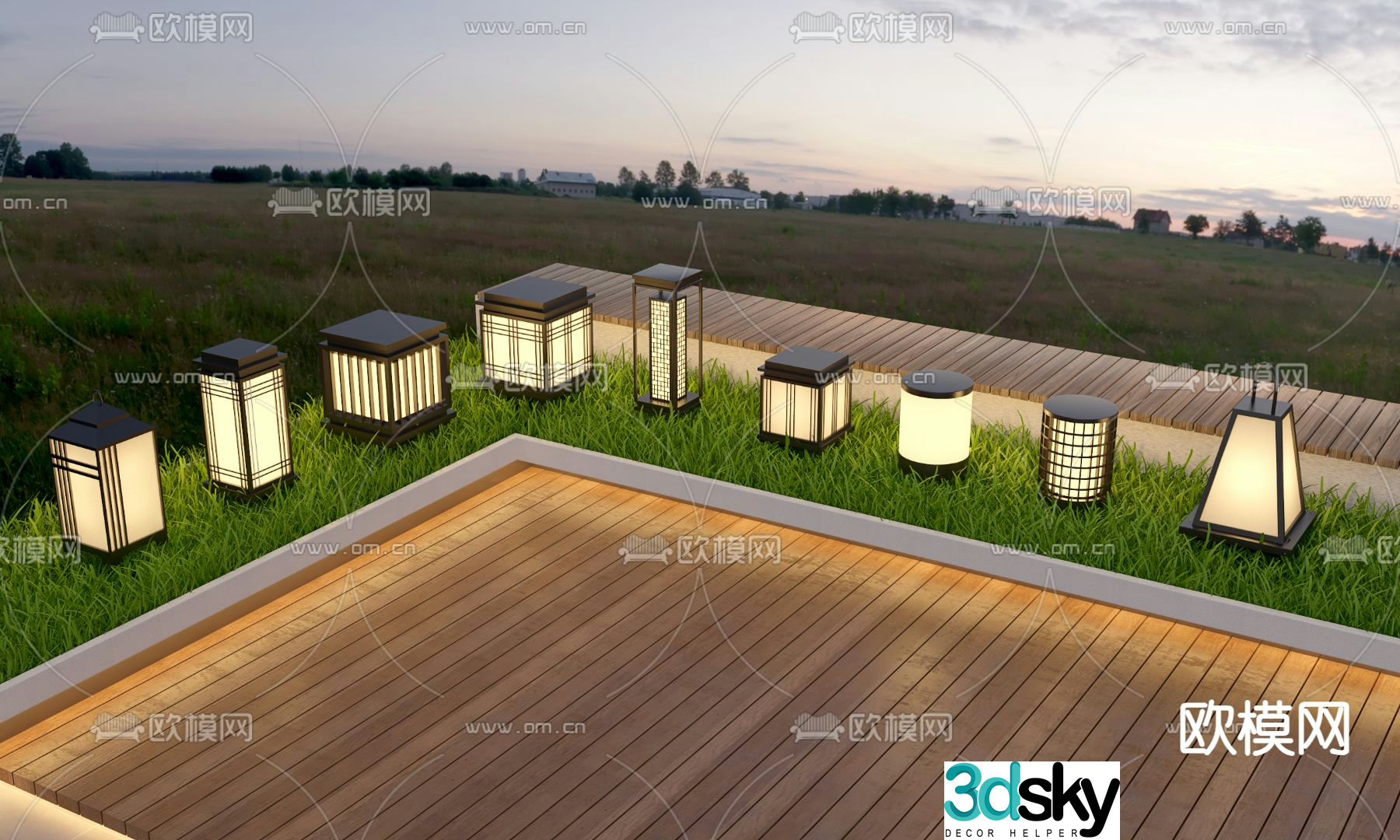 Landscape lights outdoor lights lawn lights garden floor lights garden lights 3d model