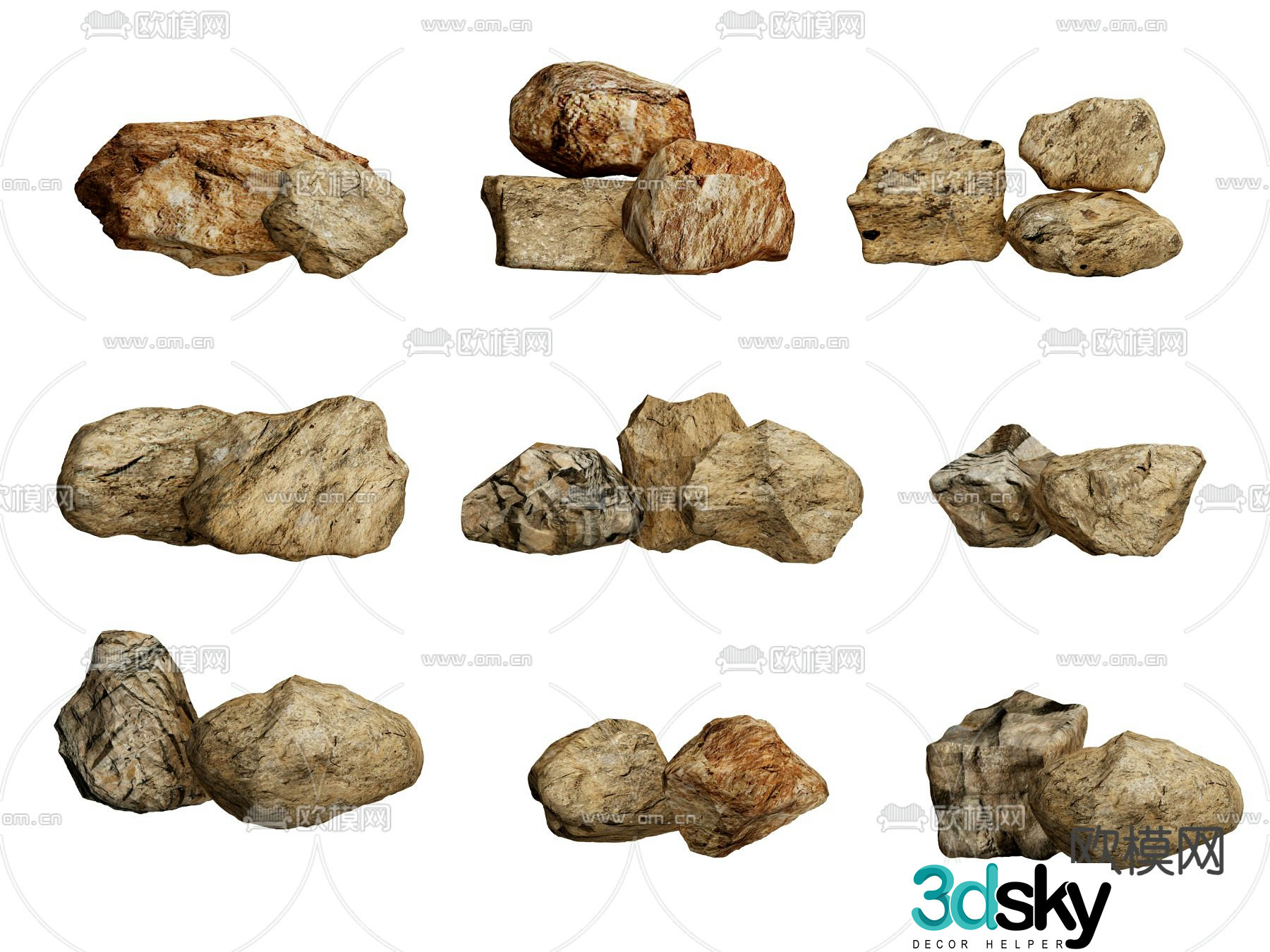 rock stone stone 3d model