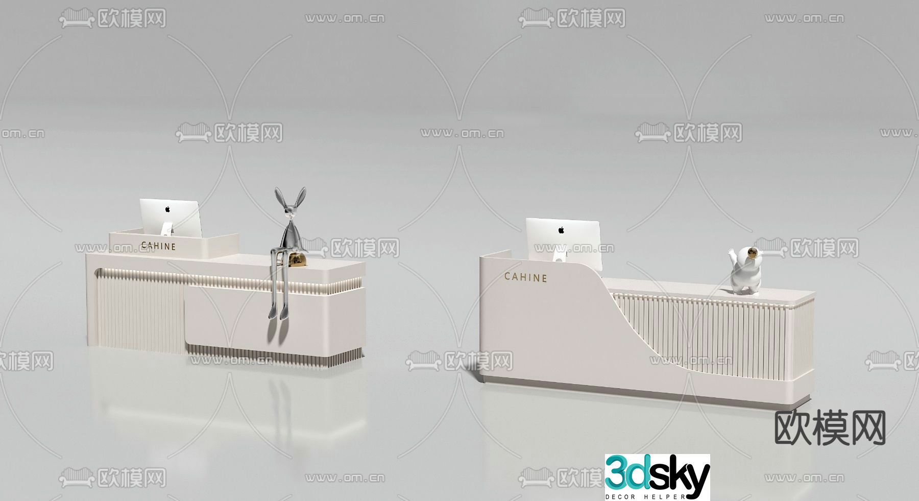 Front desk reception desk cashier 3d model
