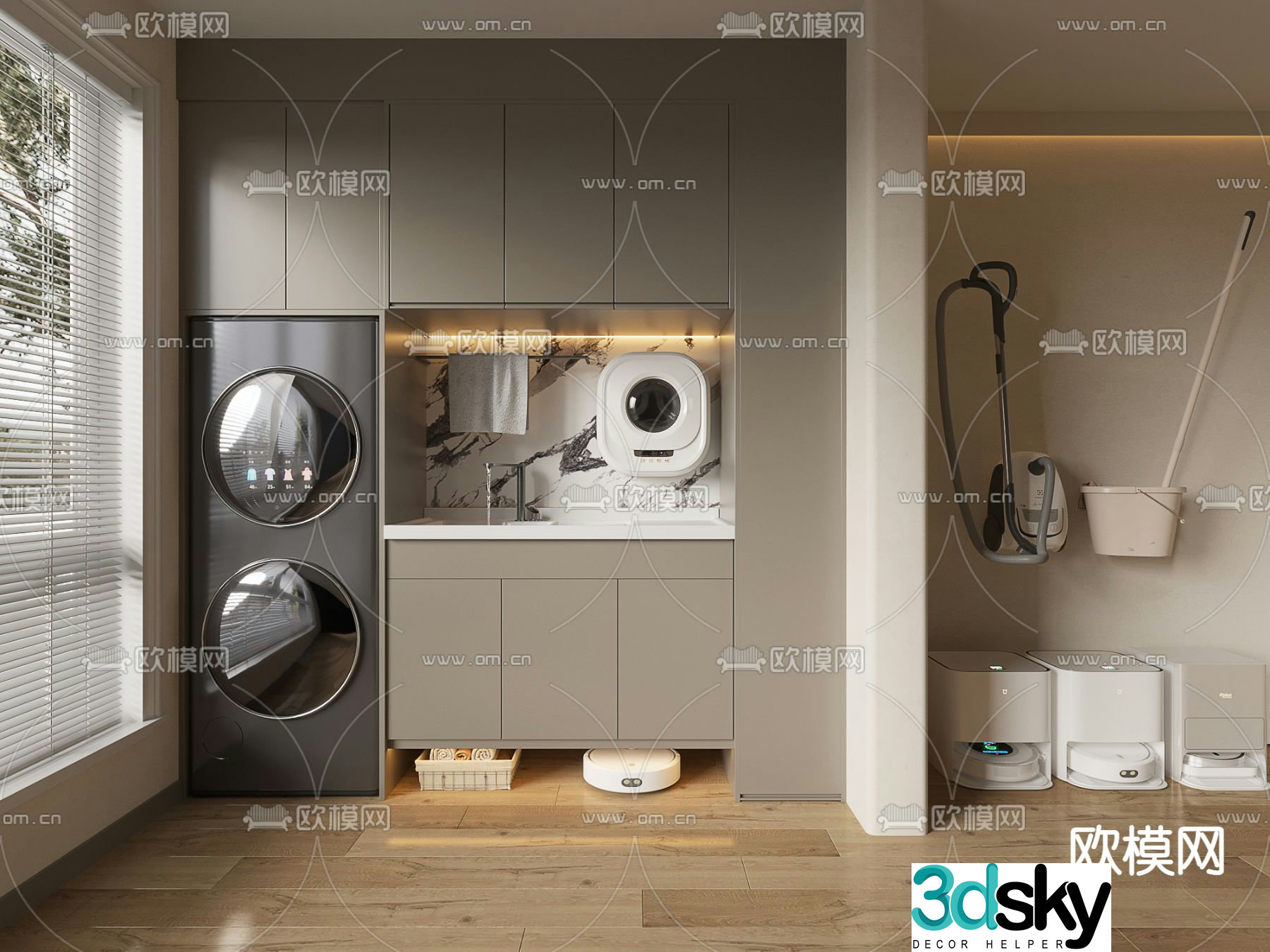 Washing cabinet balcony cabinet 3d model