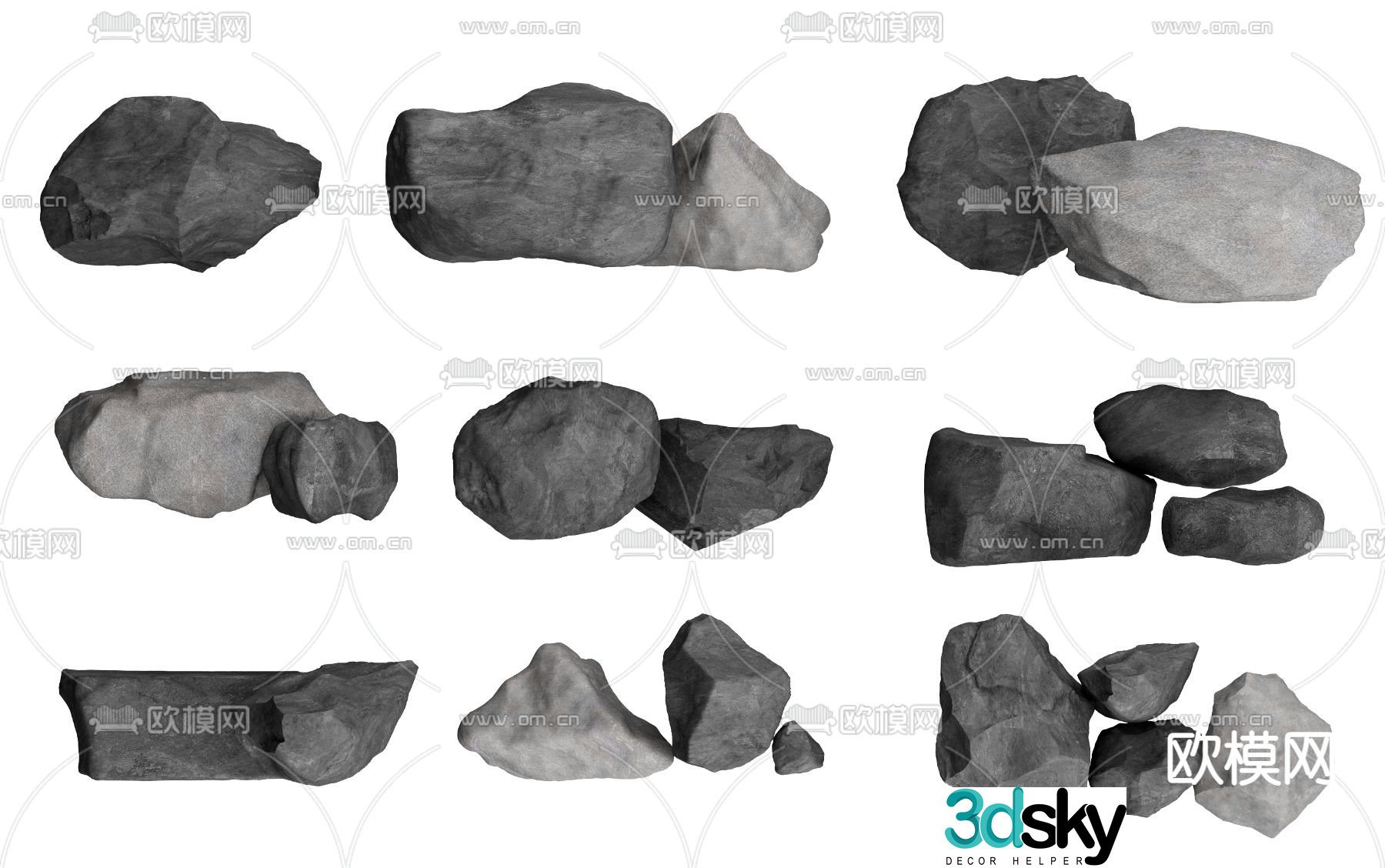 rock stone stone 3d model