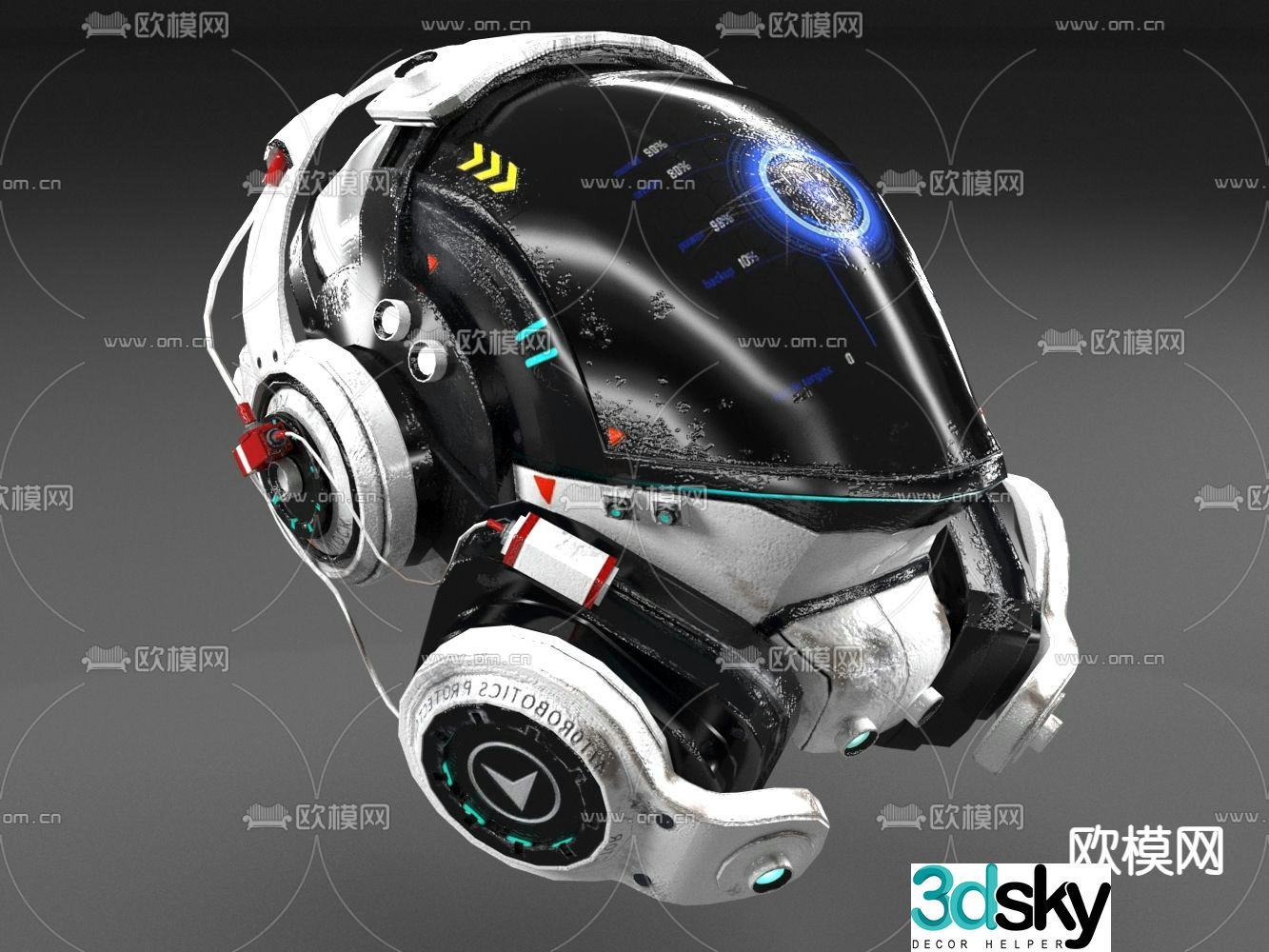 medical helmet face mask 3d model