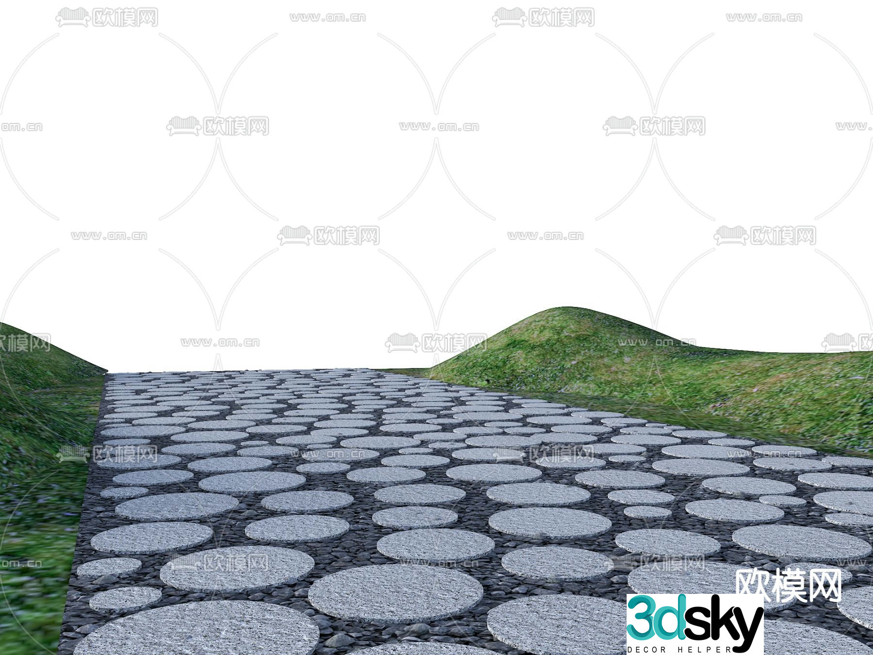 Circular Tingbu Stone Road 3D model
